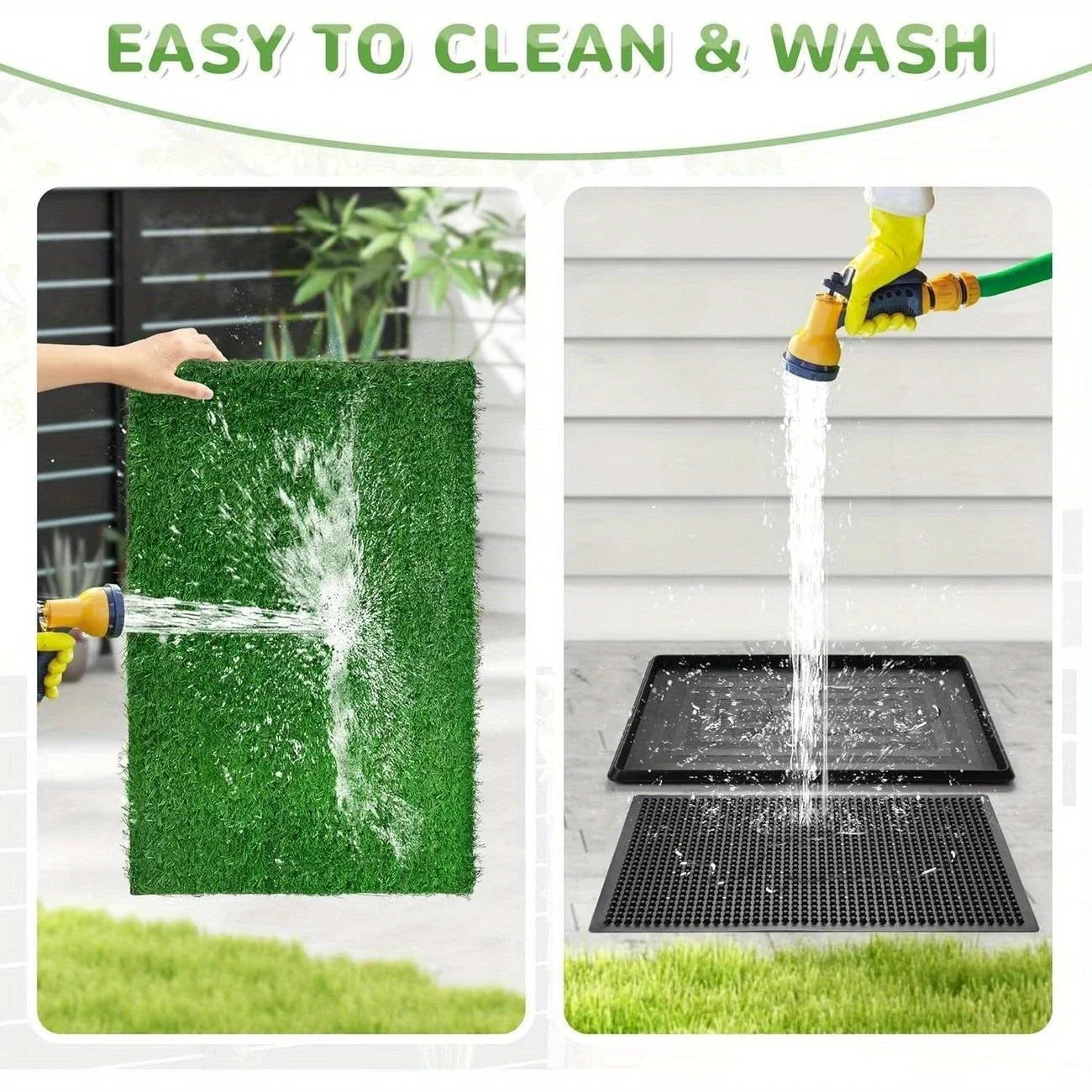 Hign-concerned Portable Dog Toilet With Artificial Turf Bath Mat