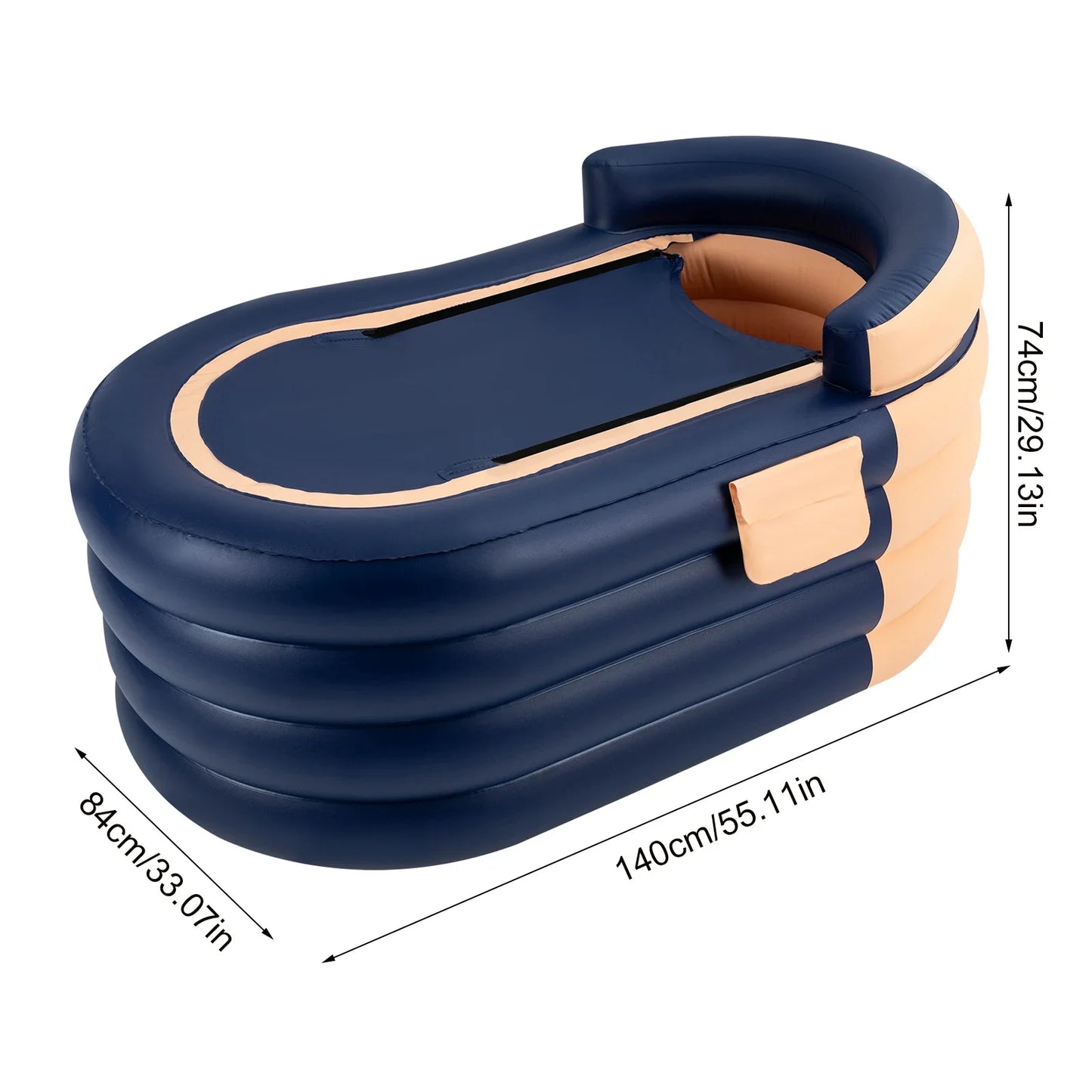 Inflatable Bathtub Inflatable Swimming Pool 1.4m 4 Layer PVC Adult Spa Tub for Home Bathing Sauna W/ 6 Layer Cotton Insulation