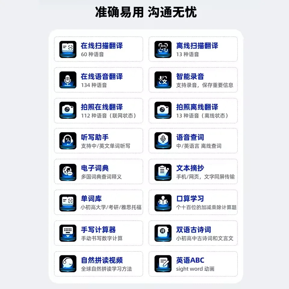  GPT AI Translation Pen 150 Languages AI Scan Smart Translation Pen Offline Translation Point Reading Learning Voice Translator