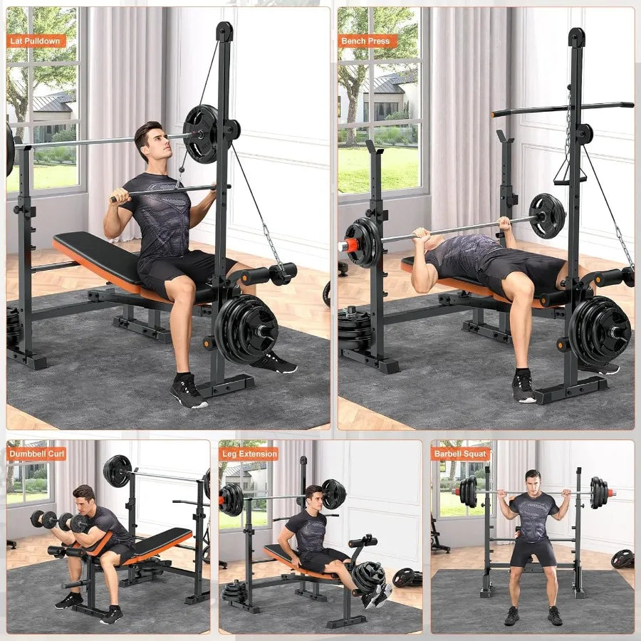 XMSJ Eight In One Adjustable Weight Bench For Home Gym