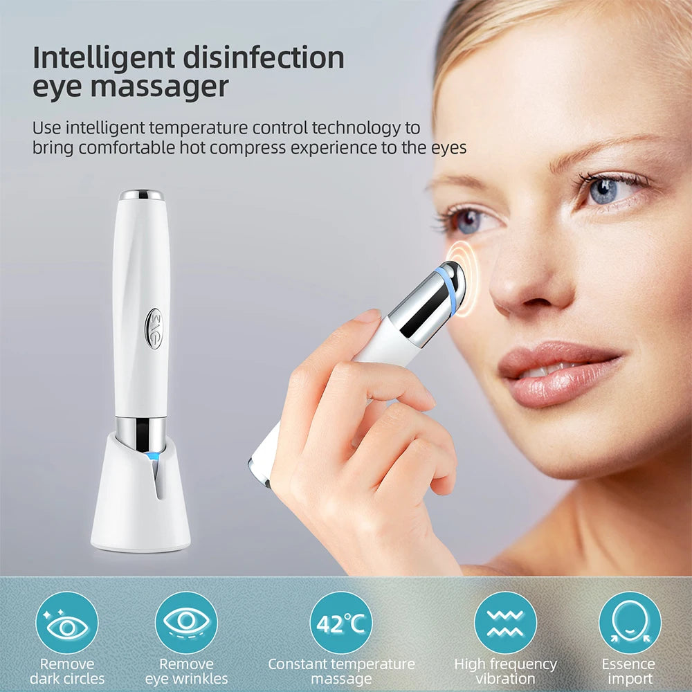 Electric Eye Massager Skin Tighten Lifting Reduce Eye Wrinkles Remove Dark Circles High Frequency Vibration Beauty SkinCare Tool