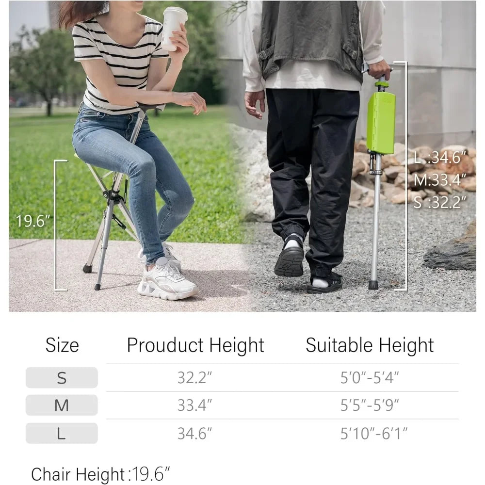 XMSJ Ta Da Chair Portable Folding Trekking Pole With Seat