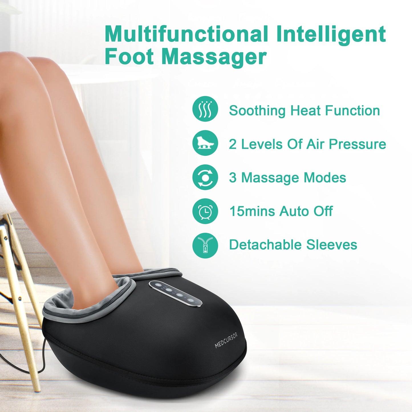 Medcursor Shiatsu Foot Massager With Heat Roller Therapy