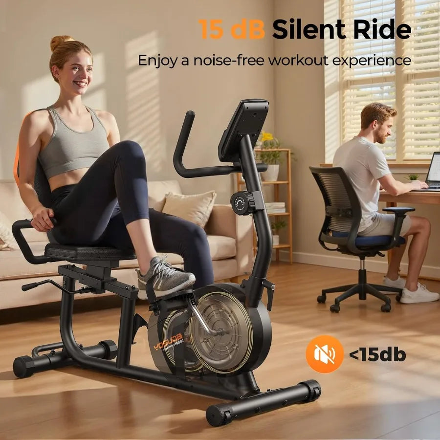 XMSJ Recumbent Exercise Bike With Magnetic Resistance For LowImpact Cardio