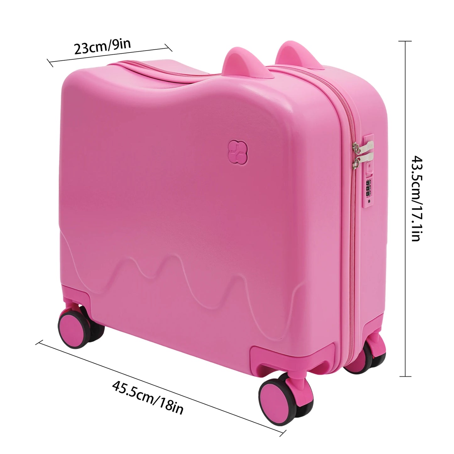 18 Inch Kids Luggage Can Sit and Ride on Suitcase 37L Universal Wheel Trolley Case Travel Suitcase for Children