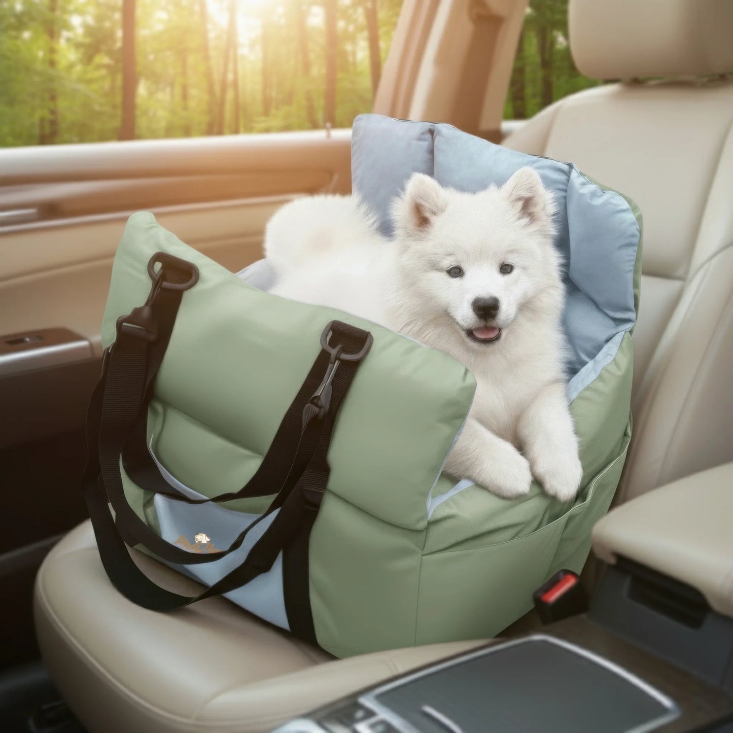 Dog Car Seat Travel Bed Carrier For Small Dogs With Clip On Leash Pockets