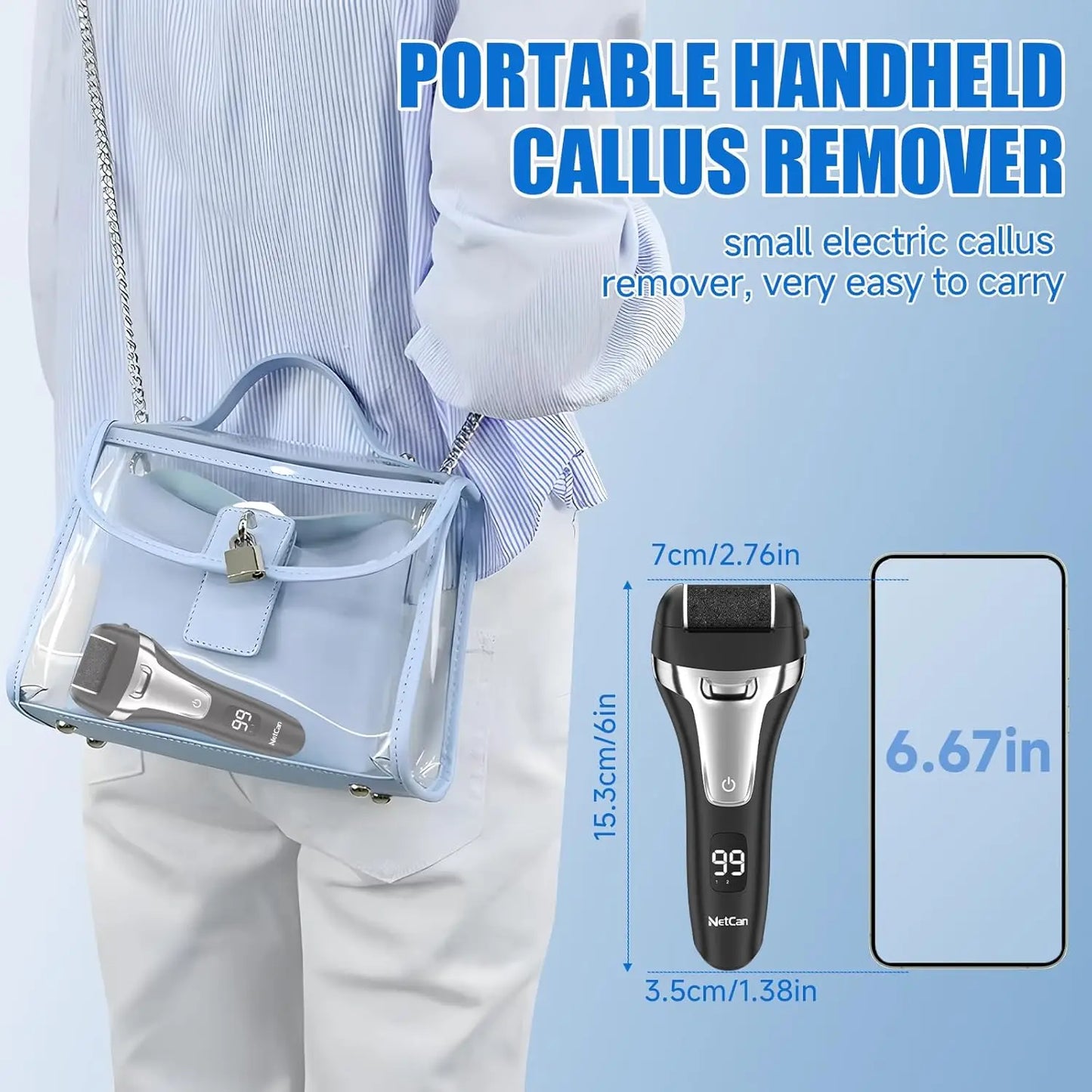 Electric Callus Remover For Feet Portable Rechargeable Pedicure Kit