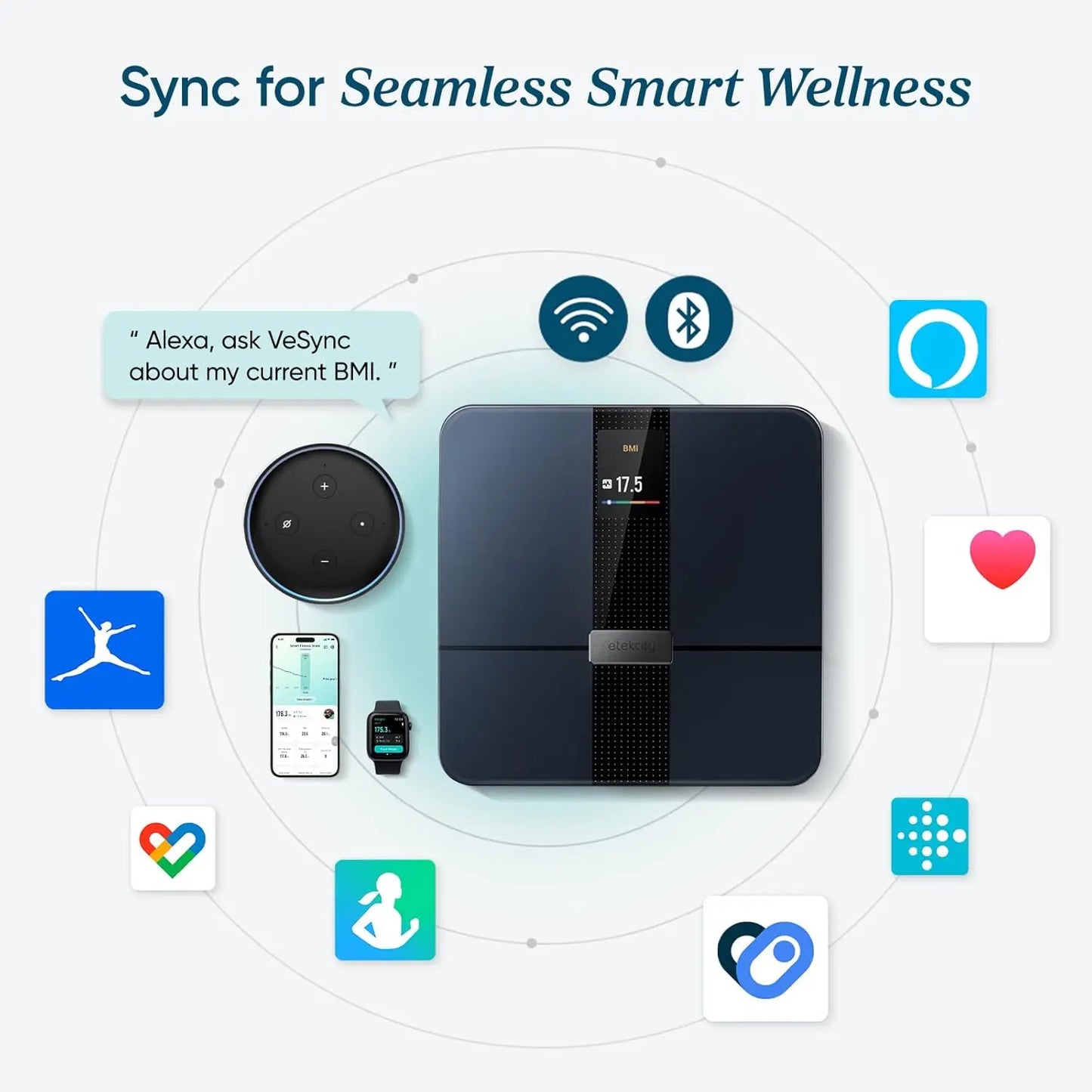 Smart Body Scale With WiFi App Sync For Weight Tracking