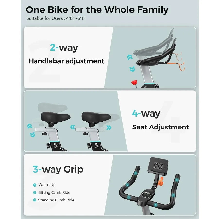 XMSJ Indoor Cycling Bike With Adjustable Magnetic Resistance Belt Drive