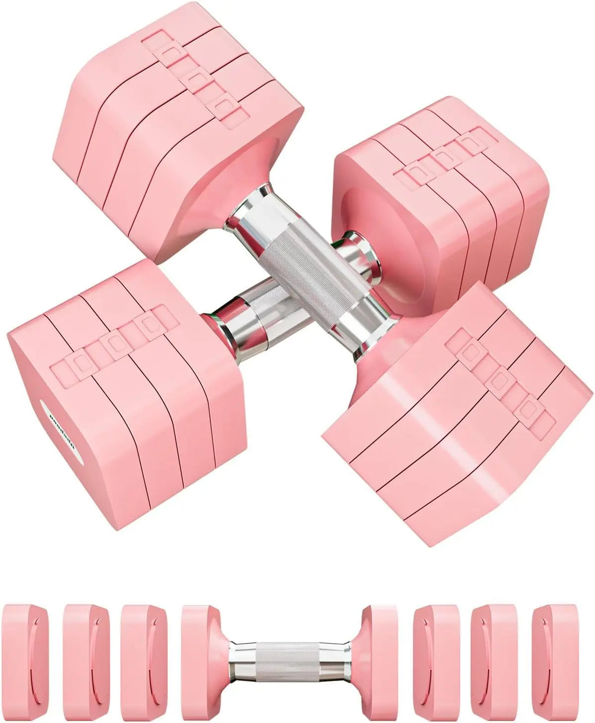 Adjustable Dumbbell Set 15-50LB Free Weights for Home Gym Strength Training Men Women