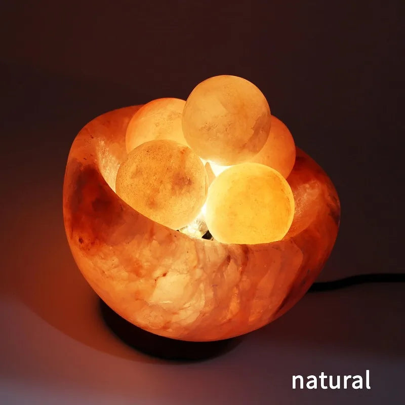 Hign-Concerned Himalayan Salt Lamp Bowl With Massage Balls