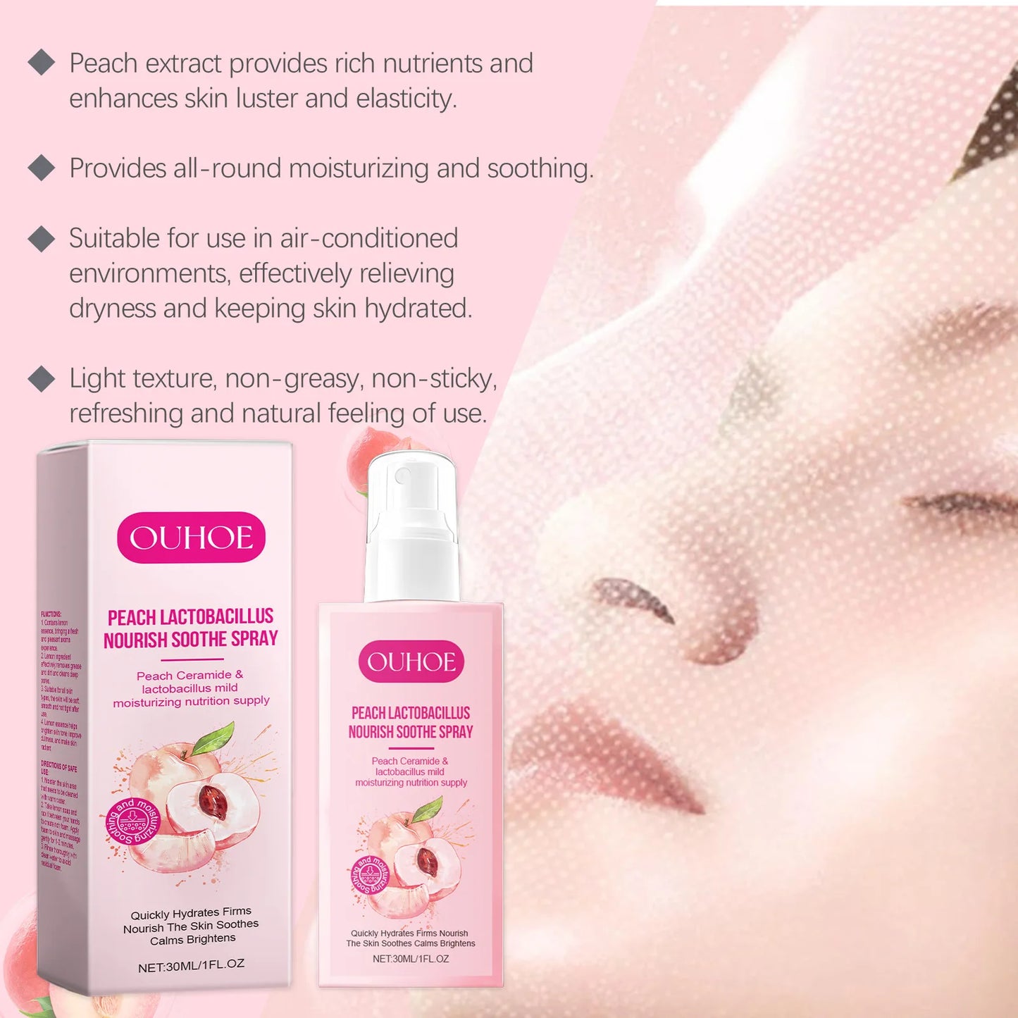 Ouhoe Lactic Acid Facial Mist For Hydration And Oil Control