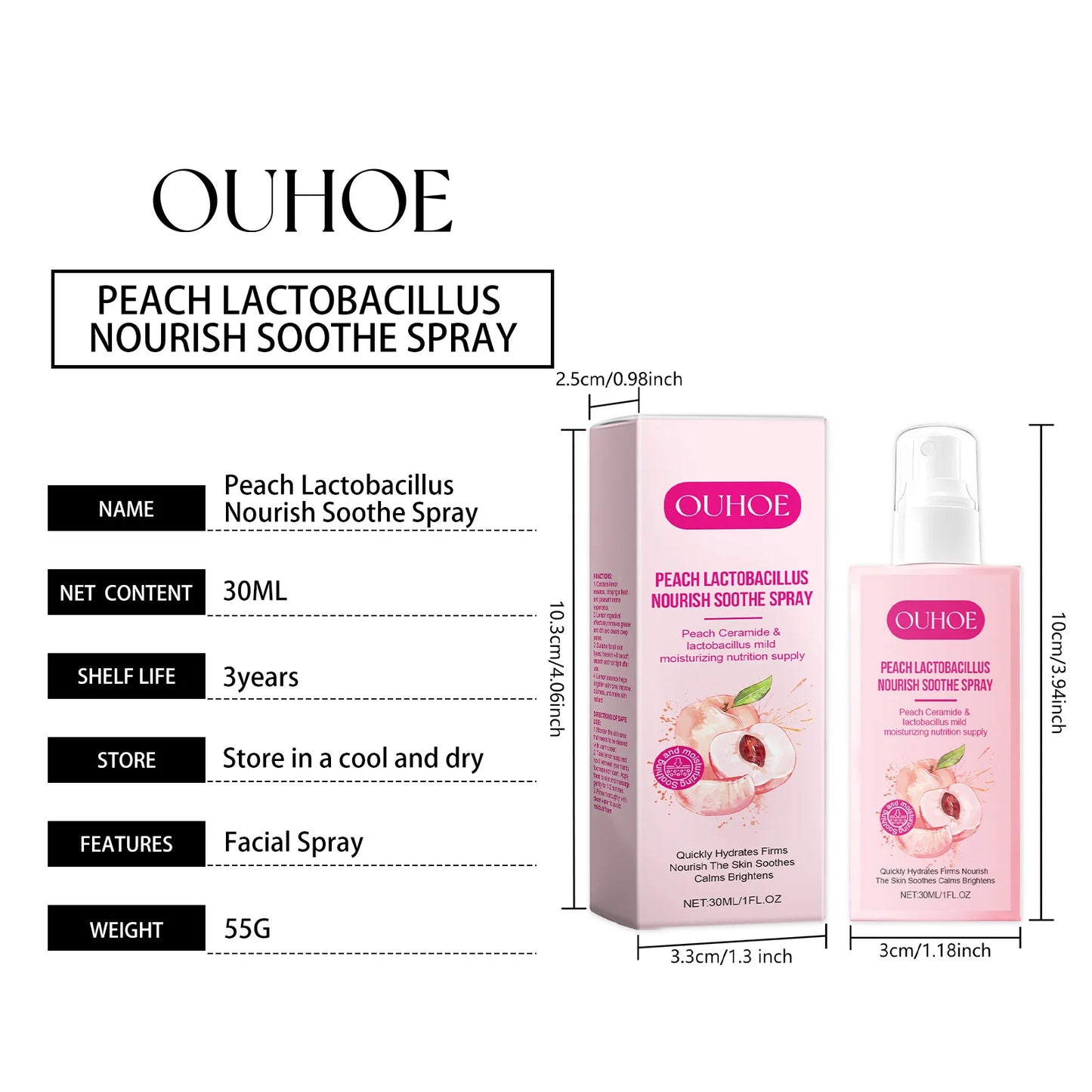 Ouhoe Lactic Acid Facial Mist For Hydration And Oil Control