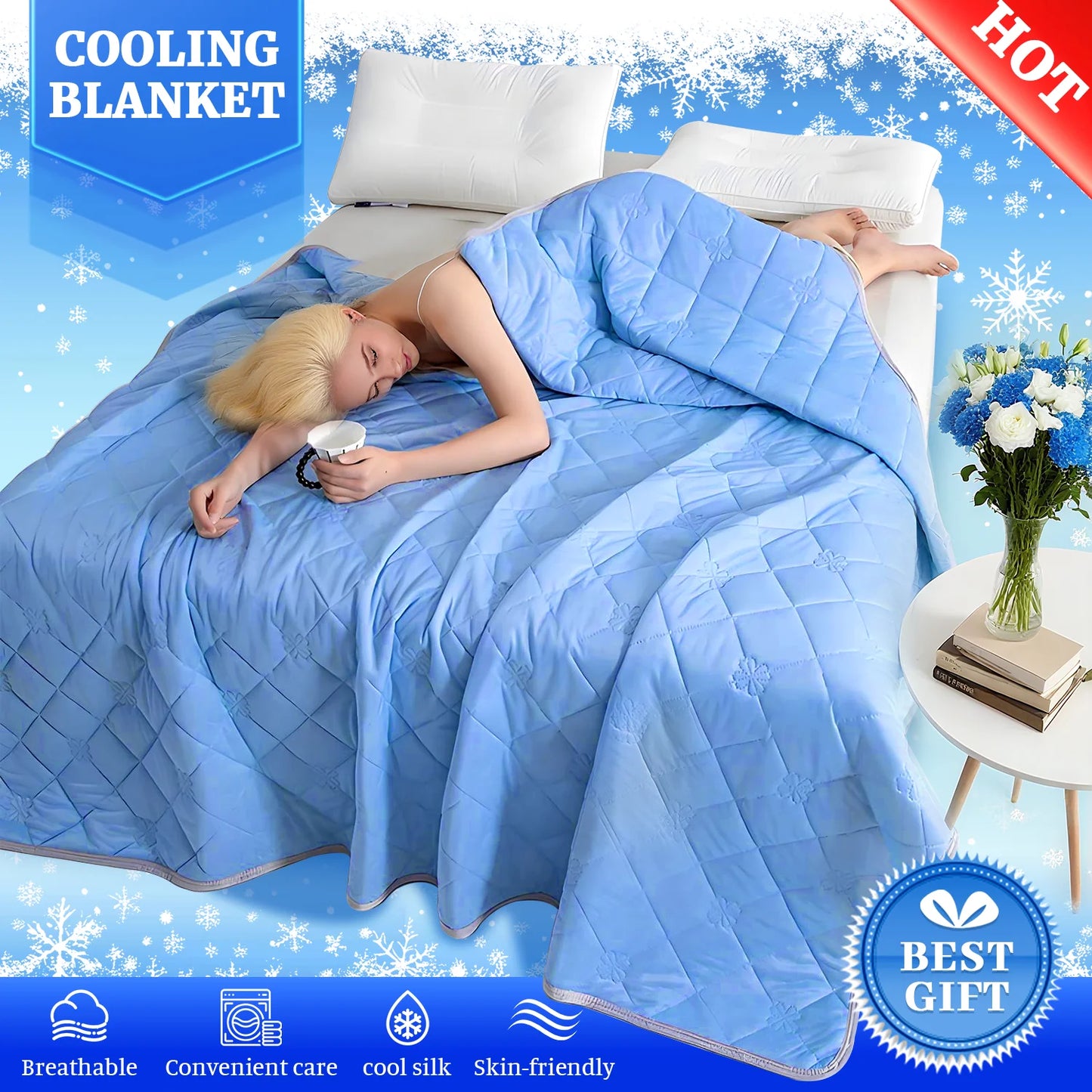 Hubei Ice Cool Throw Blanket Night Sweats All Season