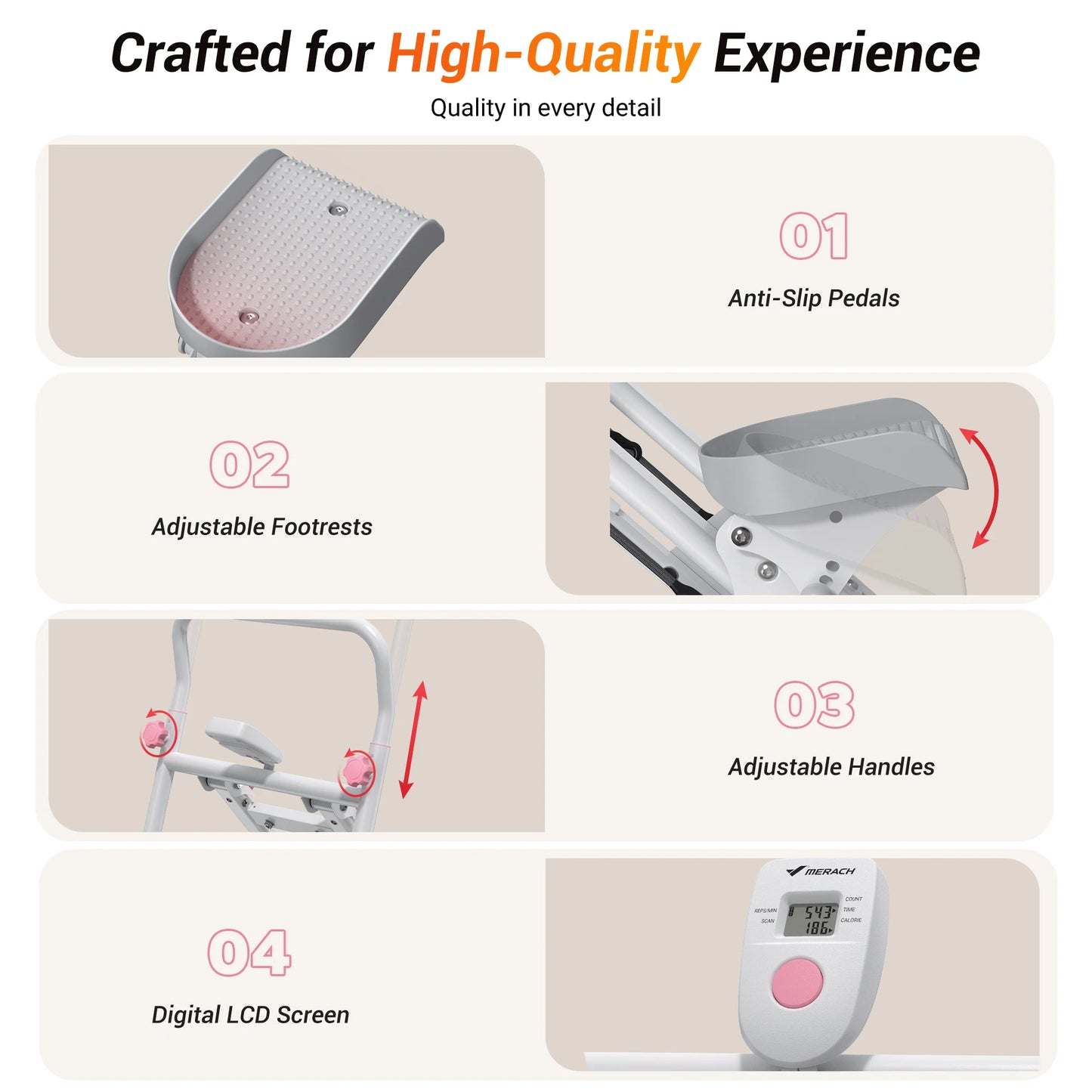 MERACH Stair Stepper for Home Gym Exercise New Version Vertical Climber Machine Full-Body Workout Compact Folding Cardio Stepper