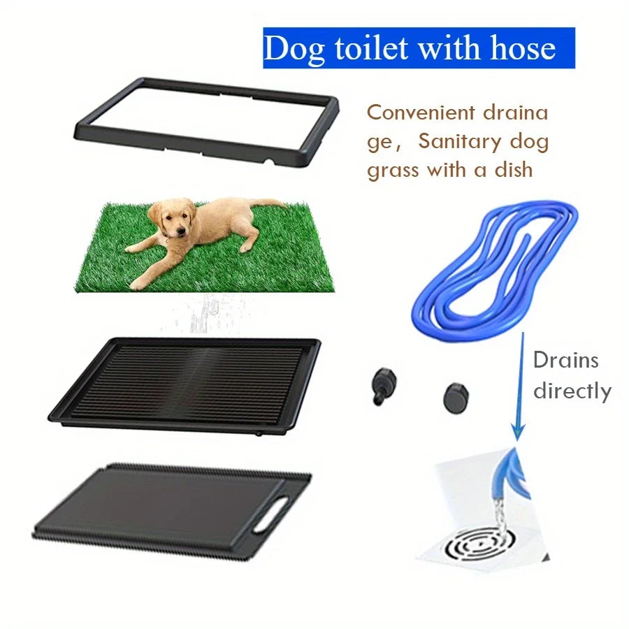 Hign-concerned Portable Dog Toilet With Artificial Turf Bath Mat