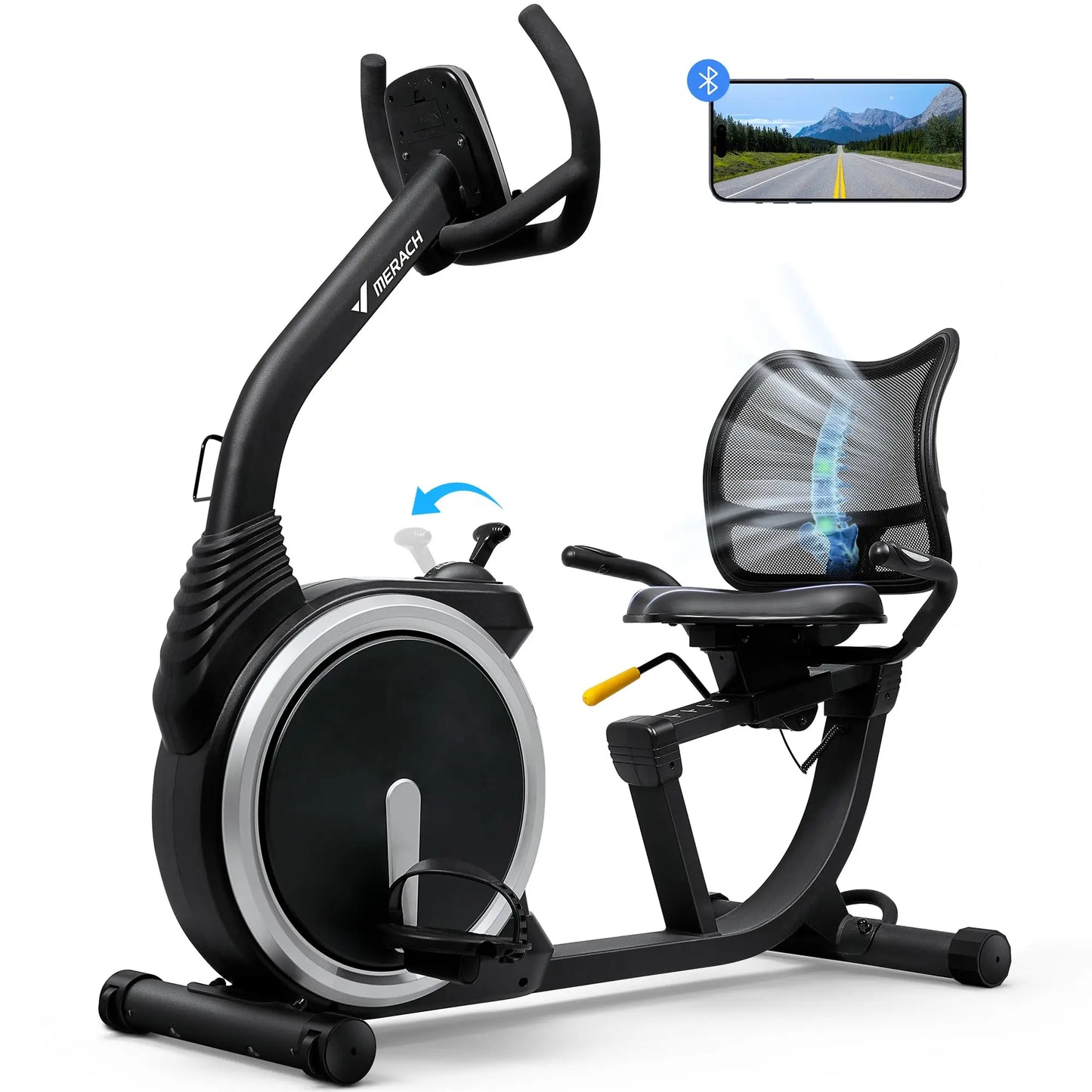 MERACH Recumbent Exercise Bike with Magnetic Resistance for Home Use
