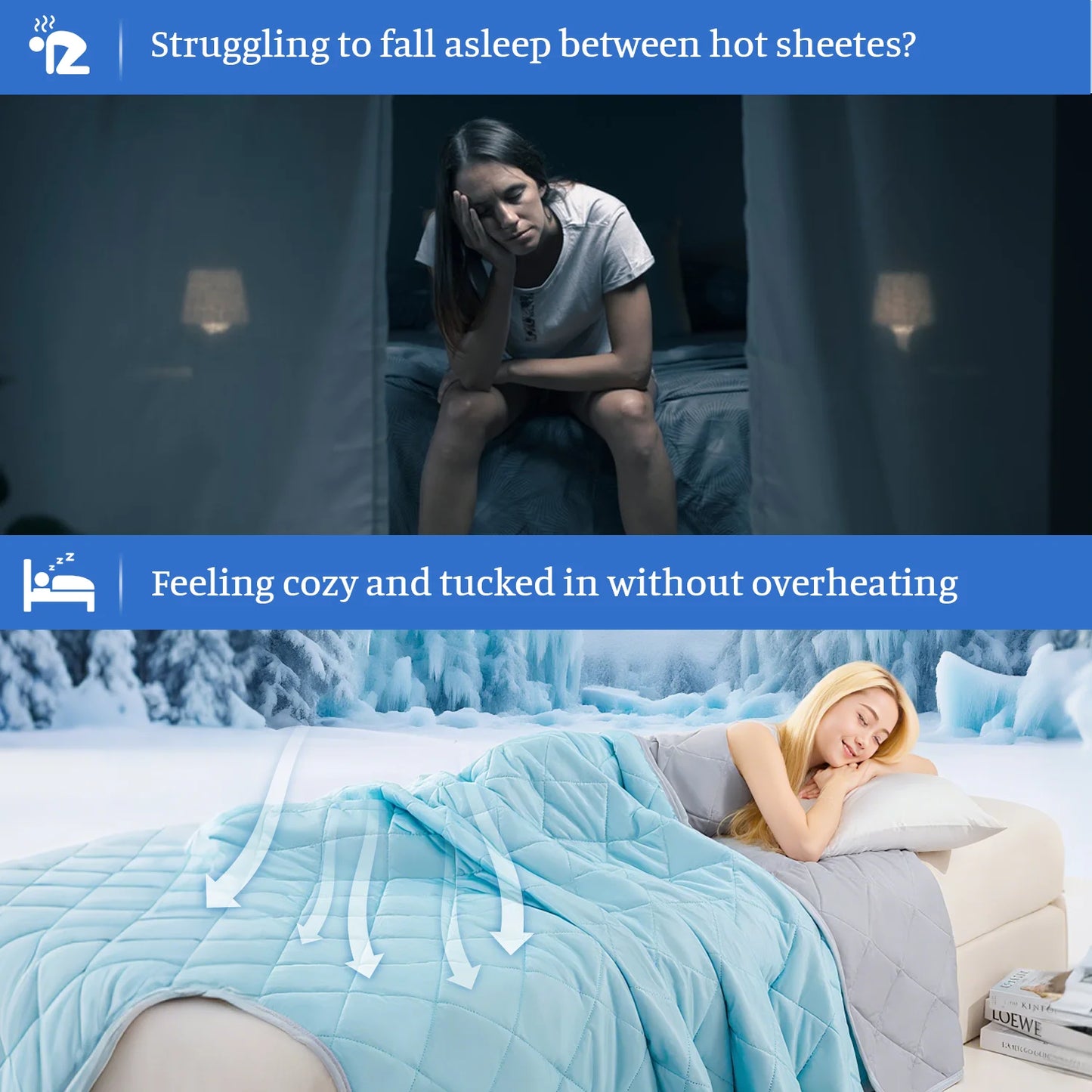 Hubei Ice Cool Throw Blanket Night Sweats All Season