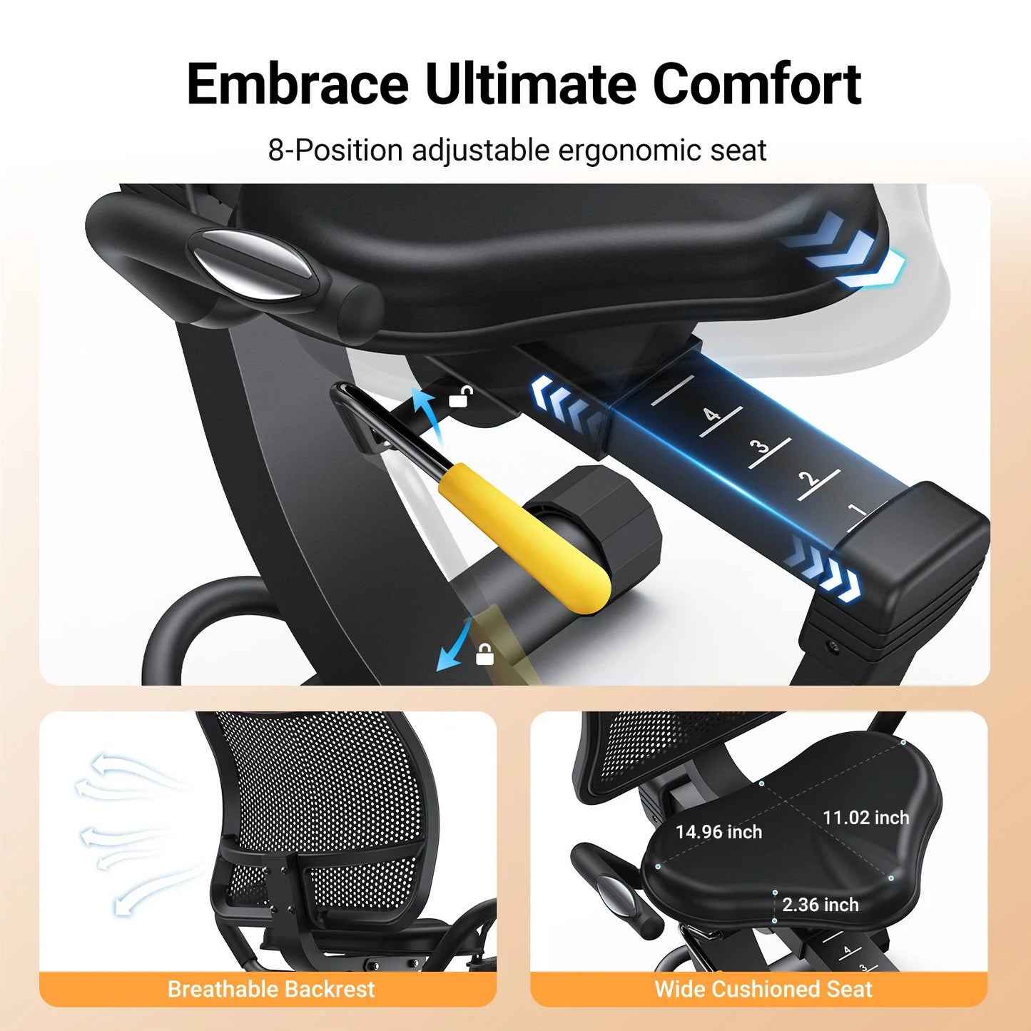 MERACH Recumbent Exercise Bike for Home Use Magnetic Resistance