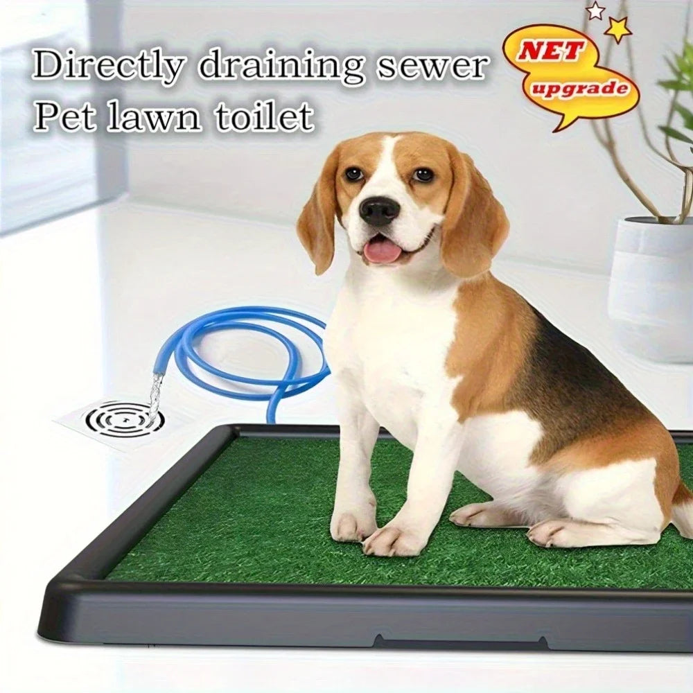 Hign-concerned Portable Dog Toilet With Turf Bath Mat And Pad