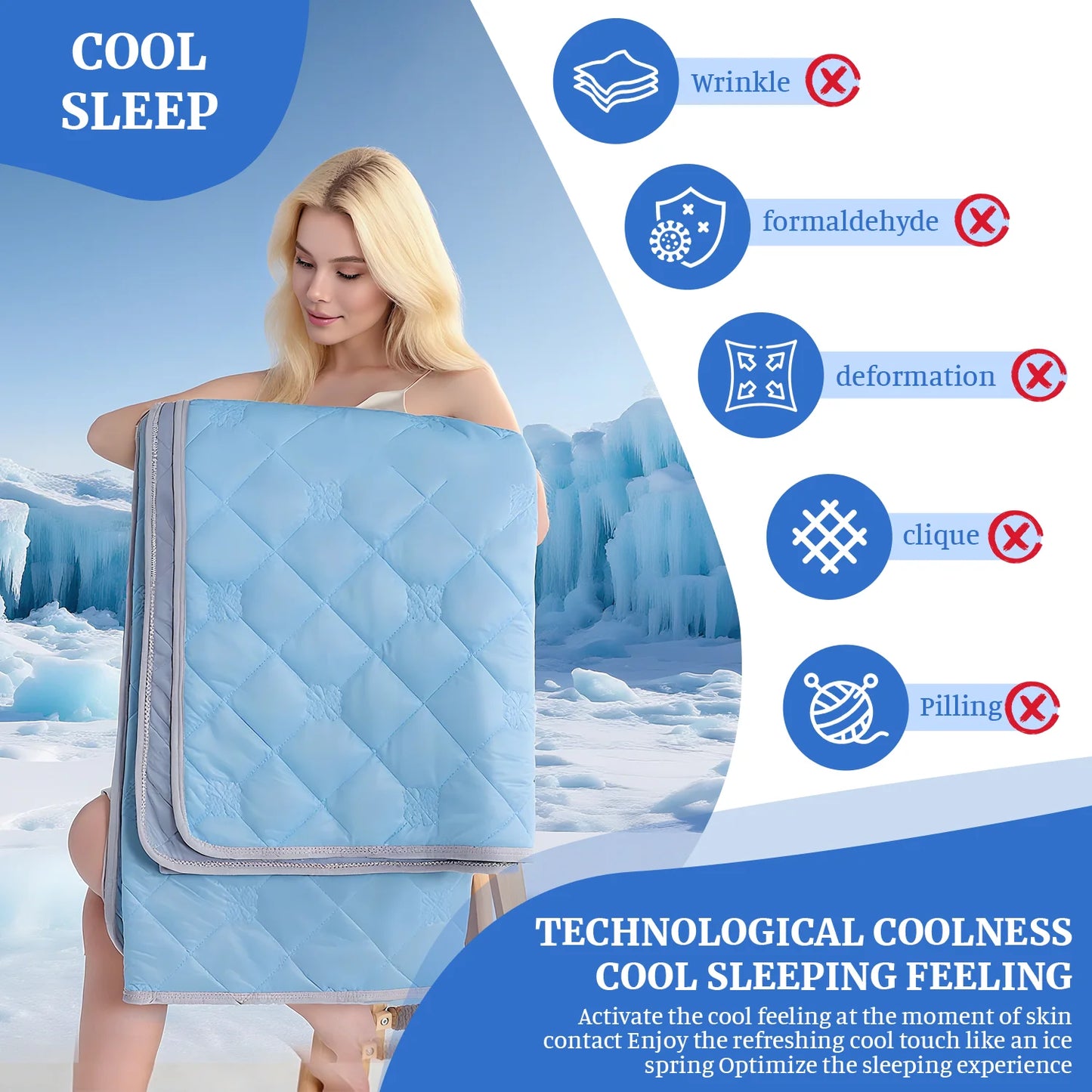 Hubei Ice Cool Throw Blanket Night Sweats All Season