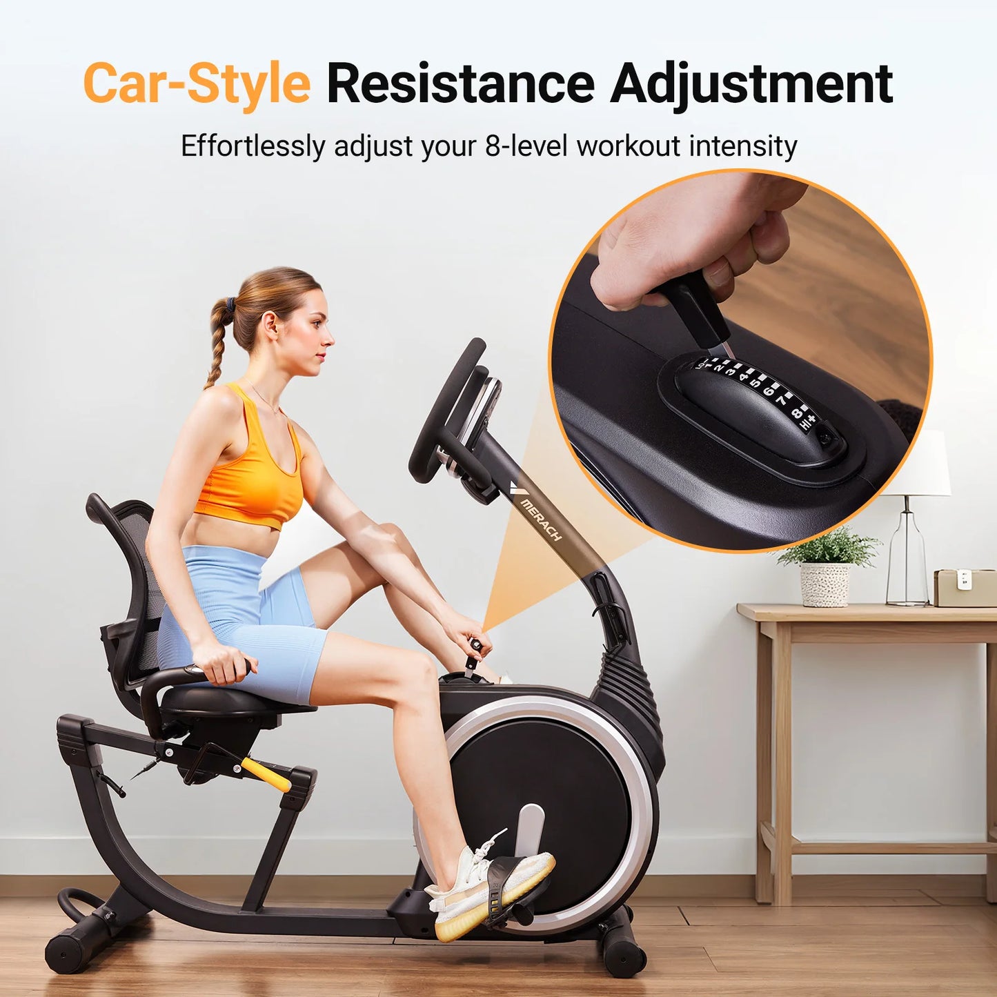 MERACH Recumbent Exercise Bike with Magnetic Resistance for Home Use