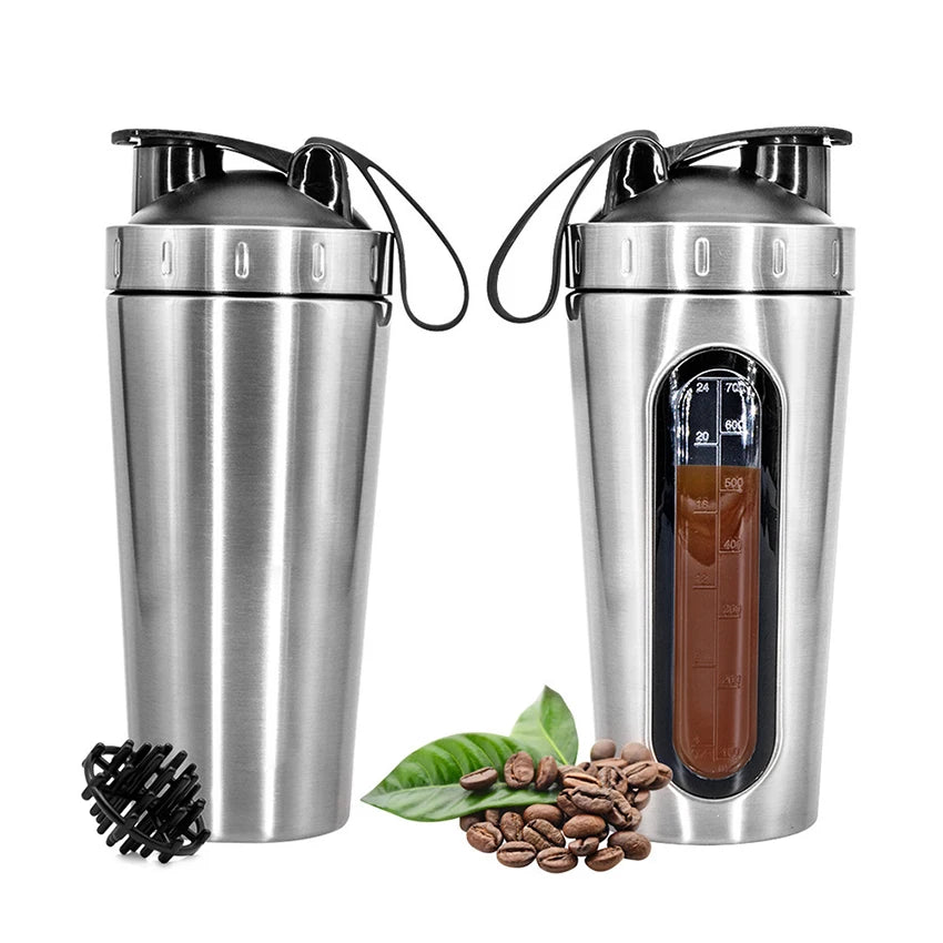 ZJMZYM Stainless Steel Shaker Bottle With Built In Scale