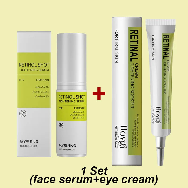 Retinol Wrinkle Remover Cream Shot Tightening Firming Fine Line Enhancer Moisturizing Pore Shrinking Repair Serum Skin Care Set