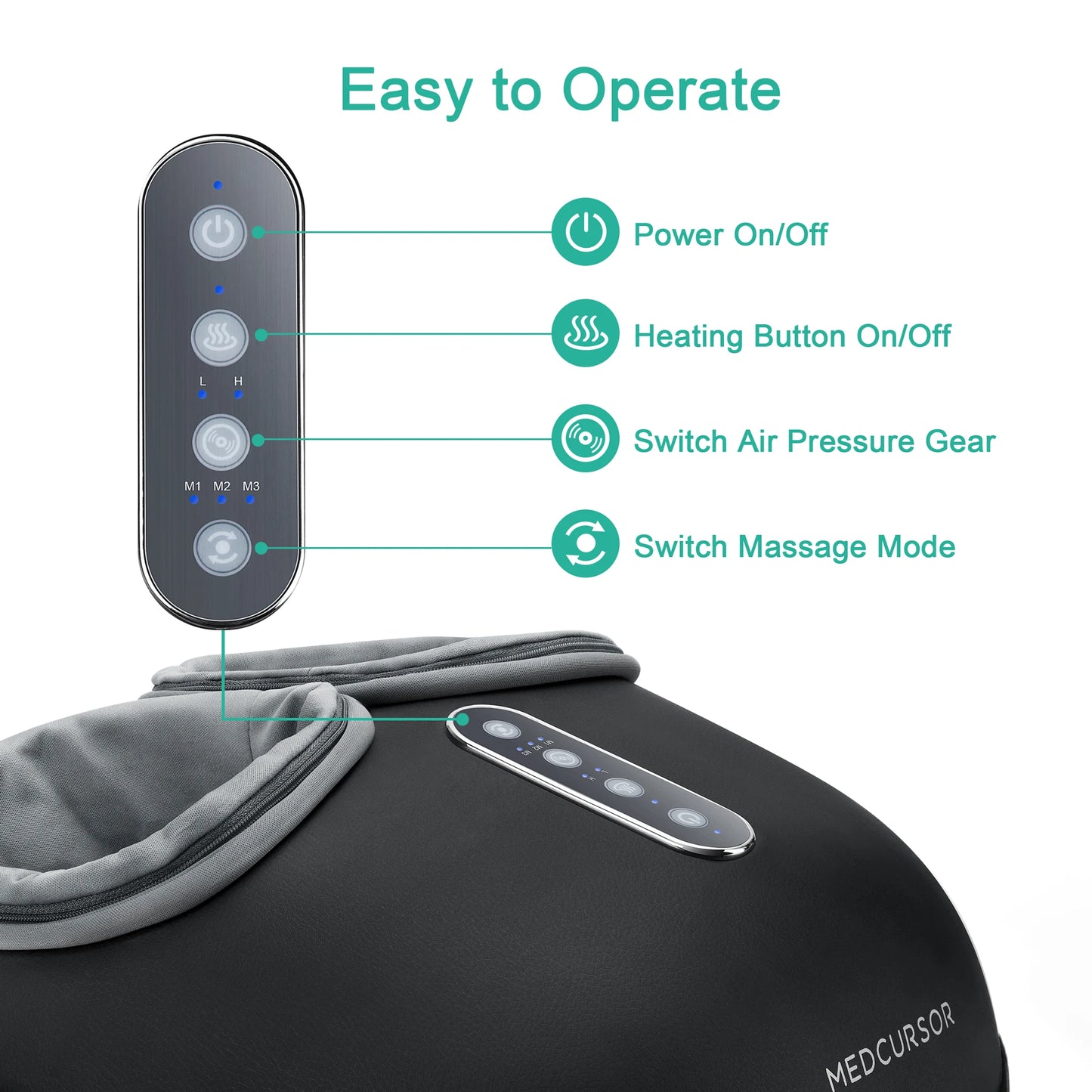 Medcursor Shiatsu Foot Massager With Heat Roller Therapy