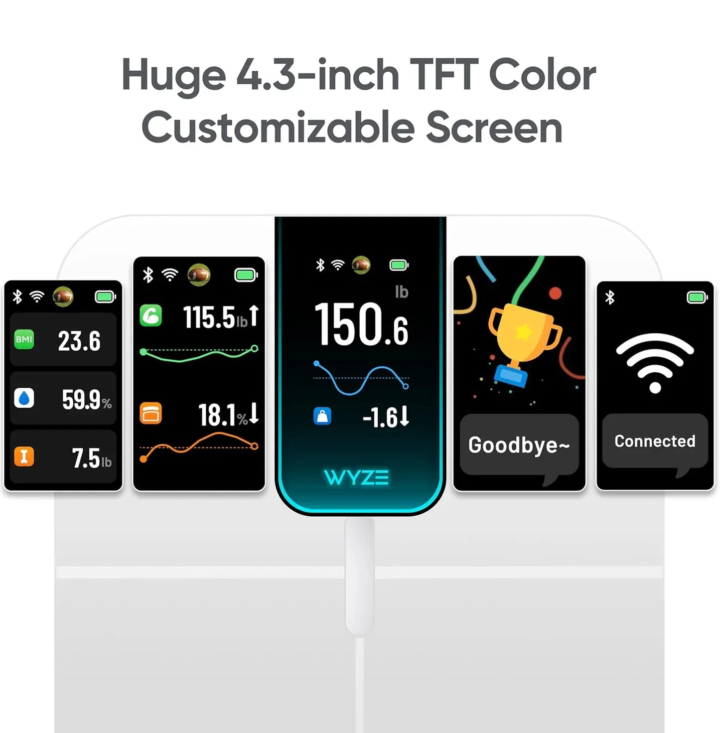 Smart Scale With 4.3 Display Tracks Weight BMI Muscle Mass