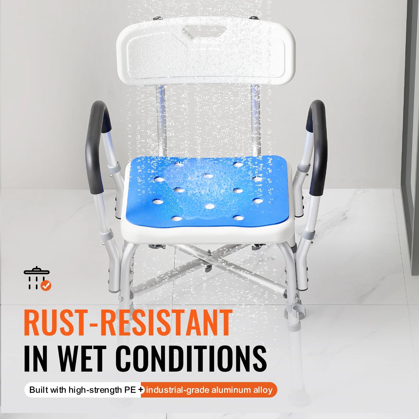 Hign-concerned Shower Chair Adjustable Bath Bench Seat