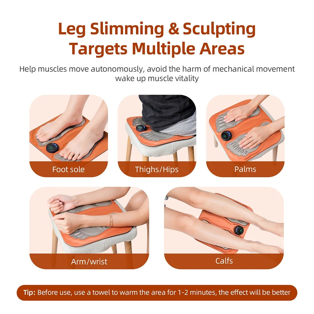 Iebilif EMS Foot Massager 6 Modes Acupoint Therapy Mat