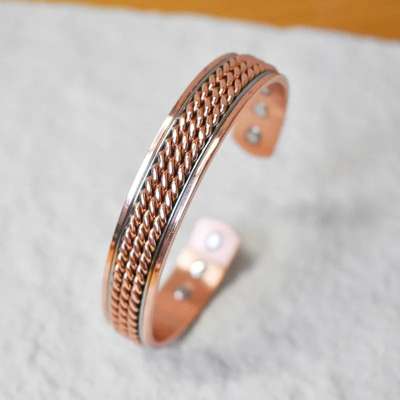 Prettyland Copper Magnetic Adjustable Cuff Bracelet