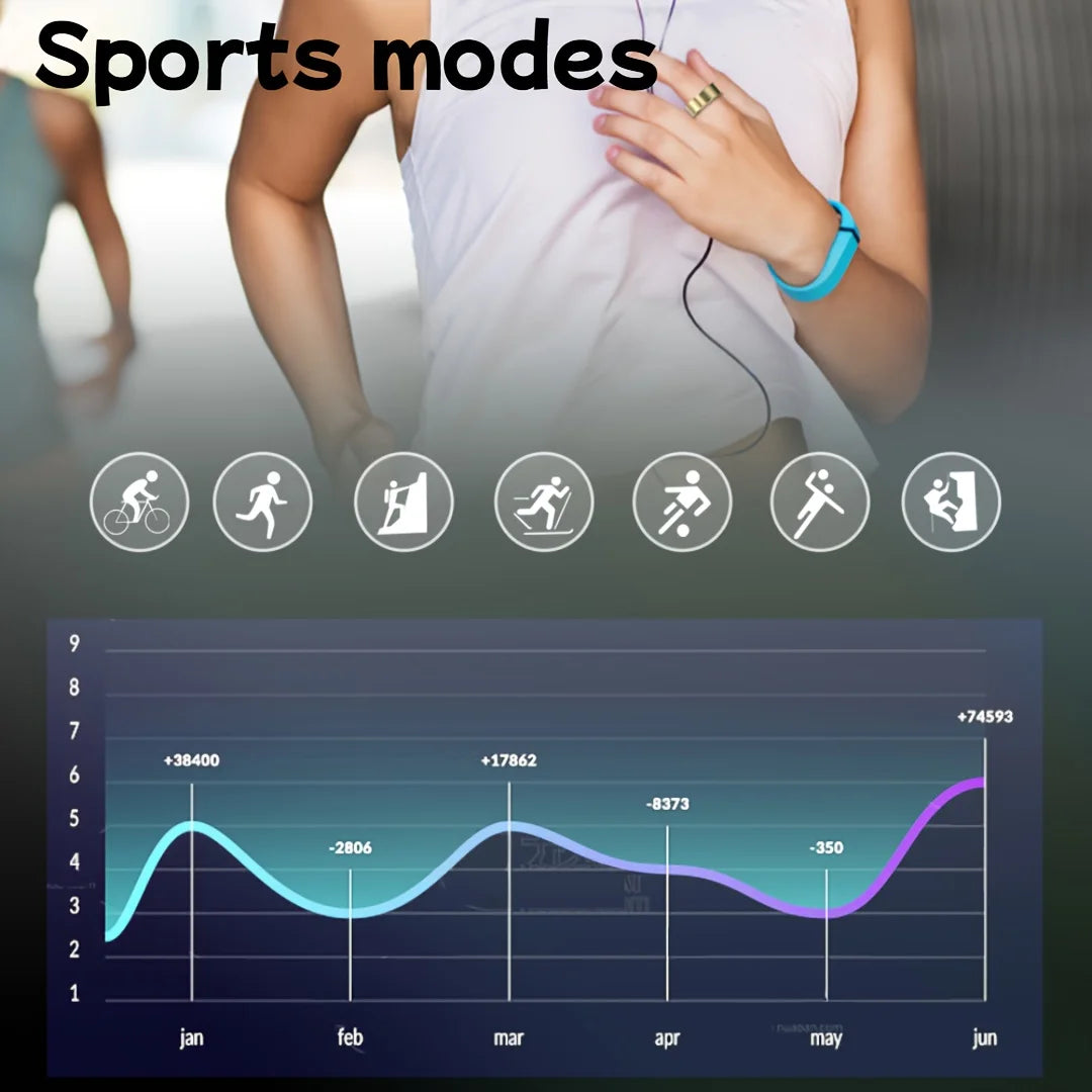 Smart Ring Fitness Tracker Sleep Monitor Pedometer For Men Women