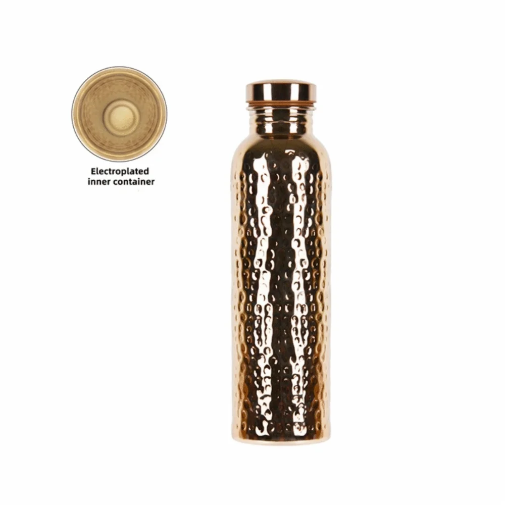 Hign Concerned Copper Water Bottle OneClick Hammer Pattern