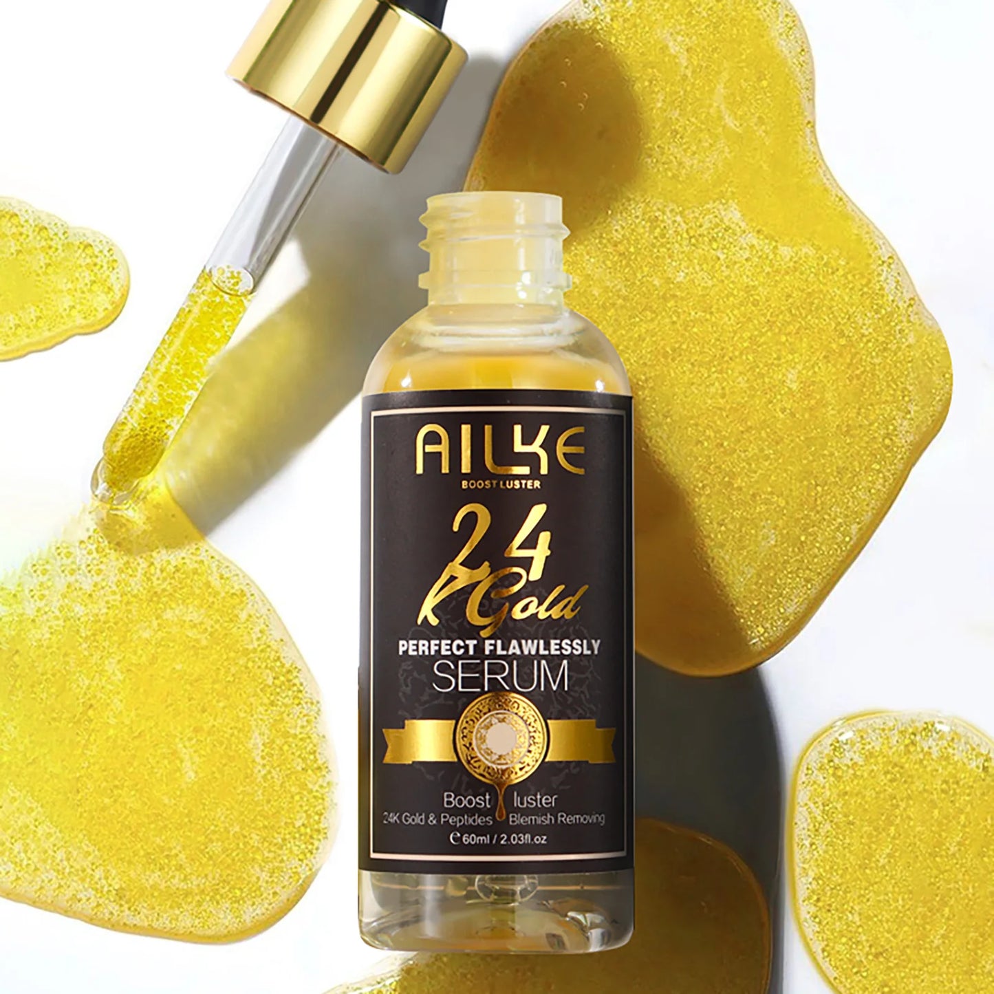 AILKE 24K Glod Flawlessly Skin Care Range, Skin Whitener, Reduce Dark Spots, Melanin, Wrinkles, Moisturize, For Women & Men