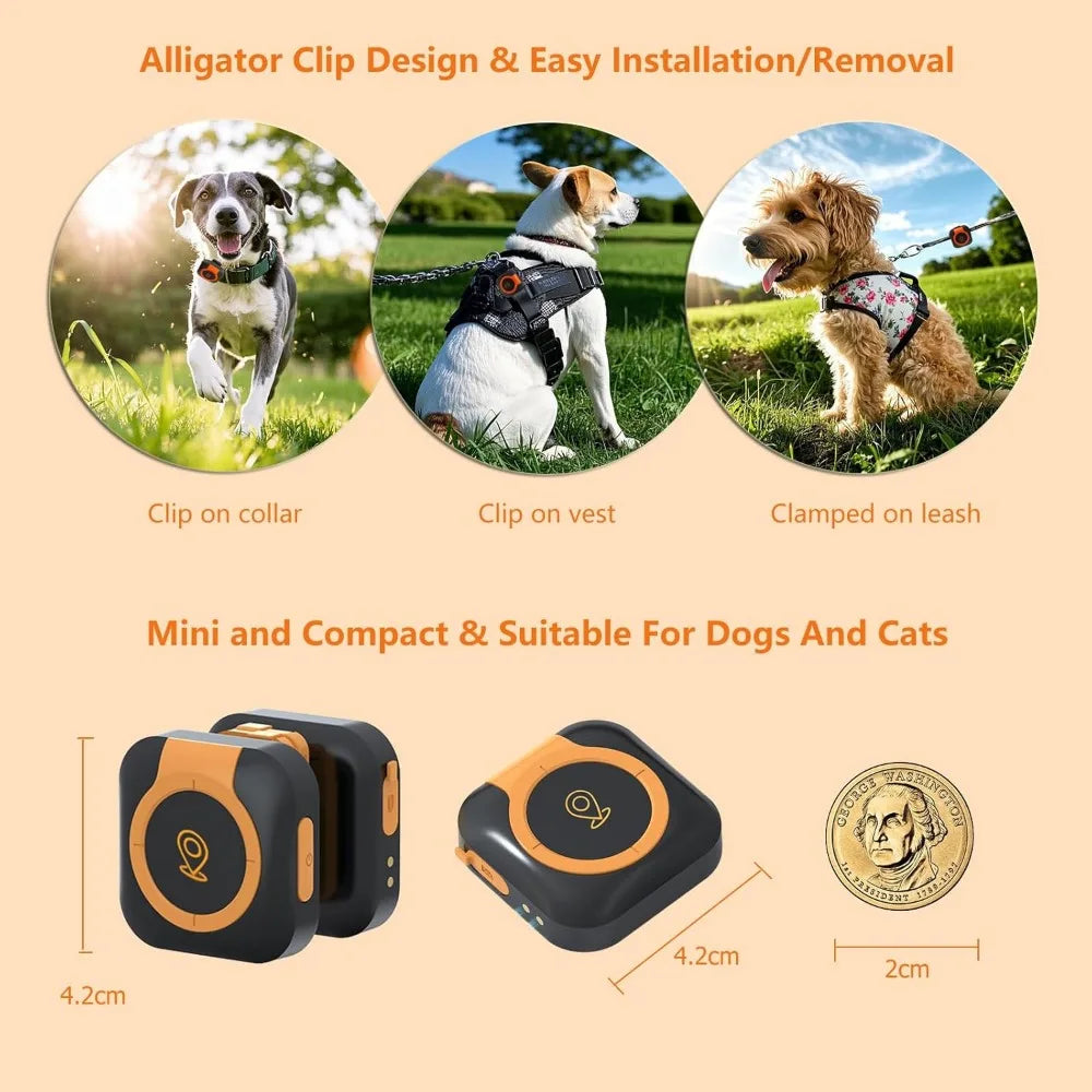 GPS Tracker for Dogs Health Monitoring Collar Compatible