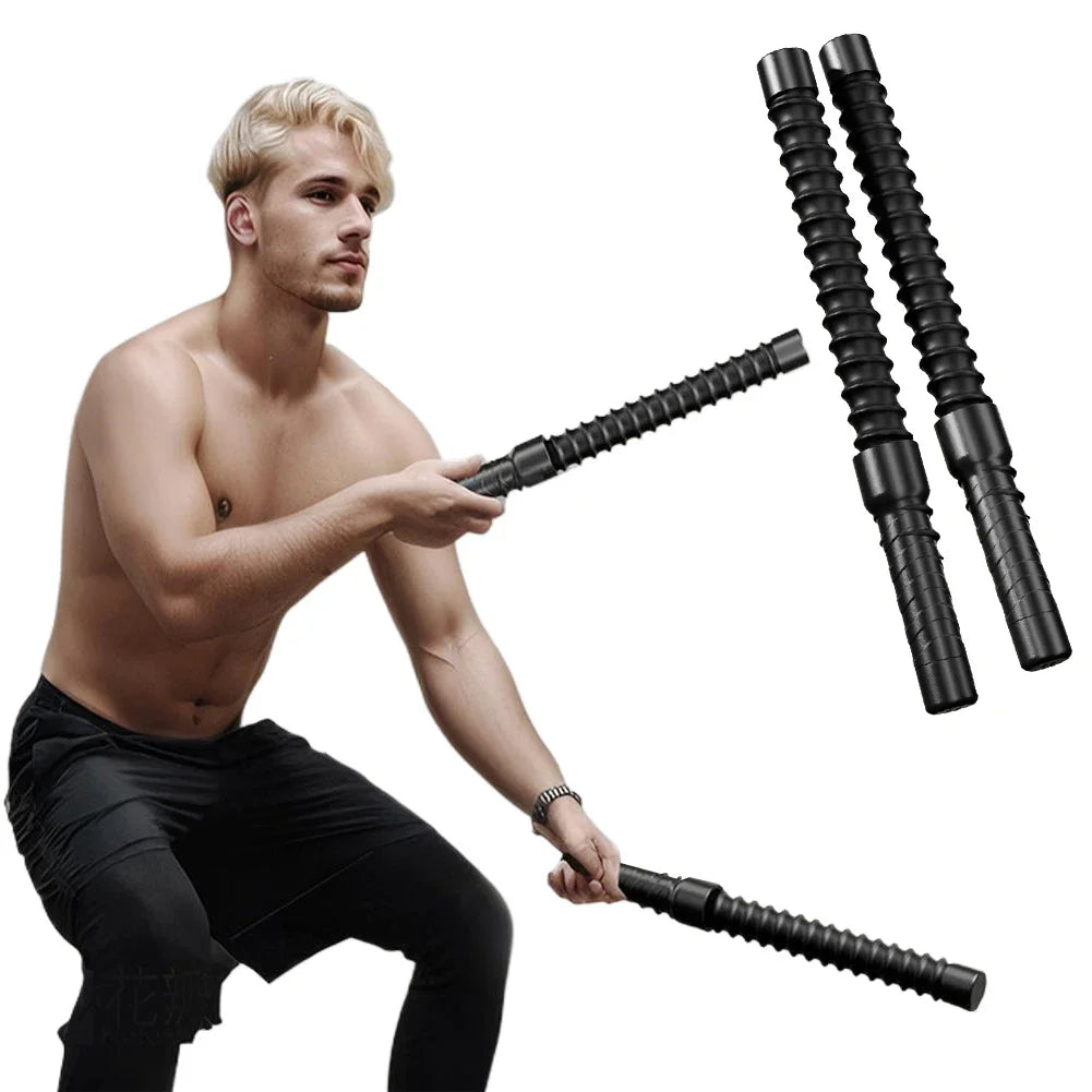 2Pcs Strength Training Bar Non Slip Fitness Throwing Rope Biceps Triceps Strengthener Spring Elastic Training Battle Ropes