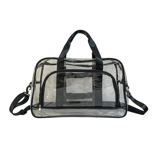 Transparent PVC Duffel Bag Large Capacity Hand Luggage Bag Lightweight Waterproof Portable Multifunctional for Swimming Hiking