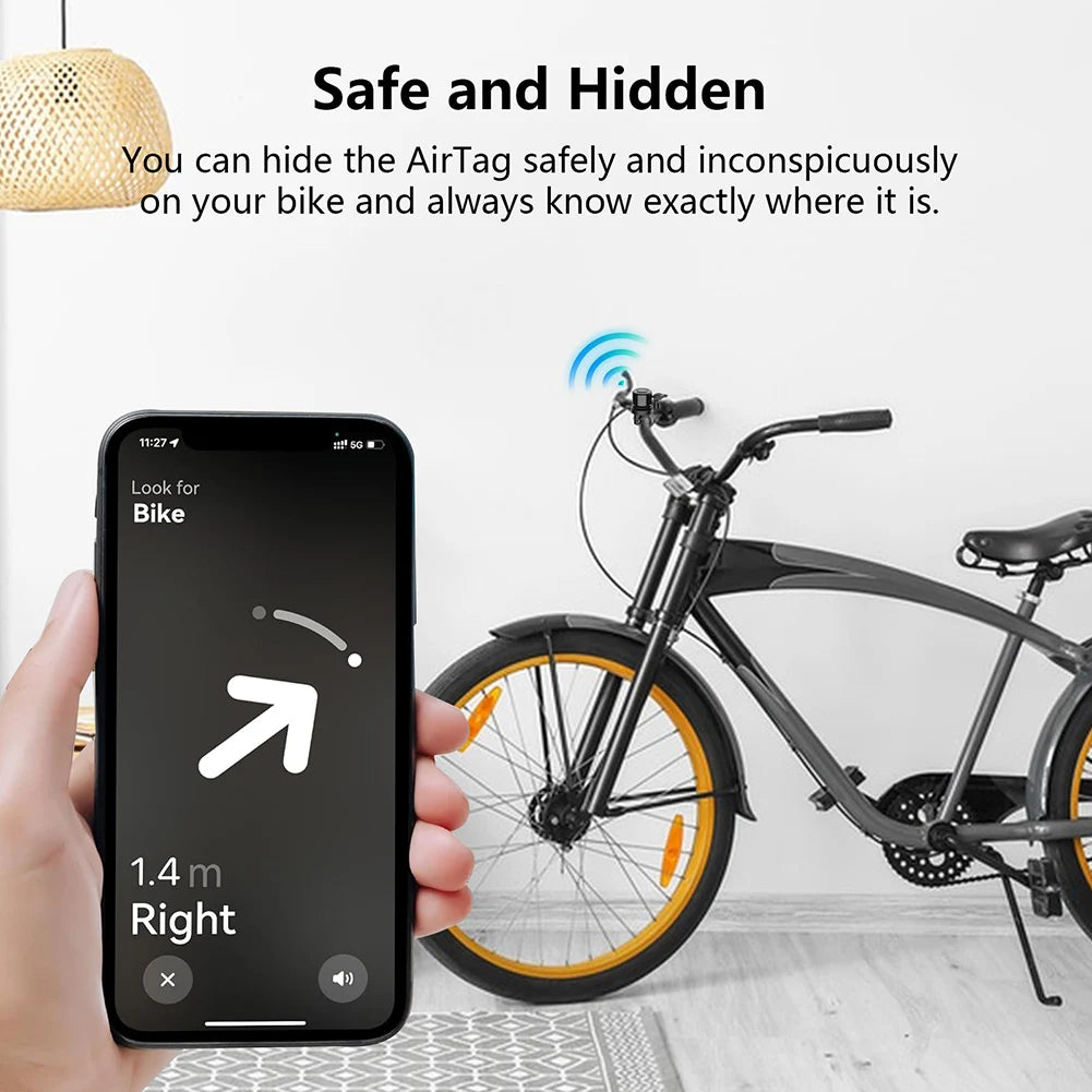 Bicycle Bell GPS Tracker for Apple AirTag Bike Mount GPS Tracker Anti-Theft Classic Bike Bell Global Locator