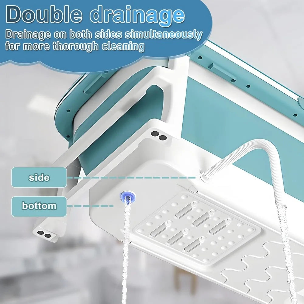 Sxvbdway Portable Folding Bathtub for Adults With Massage