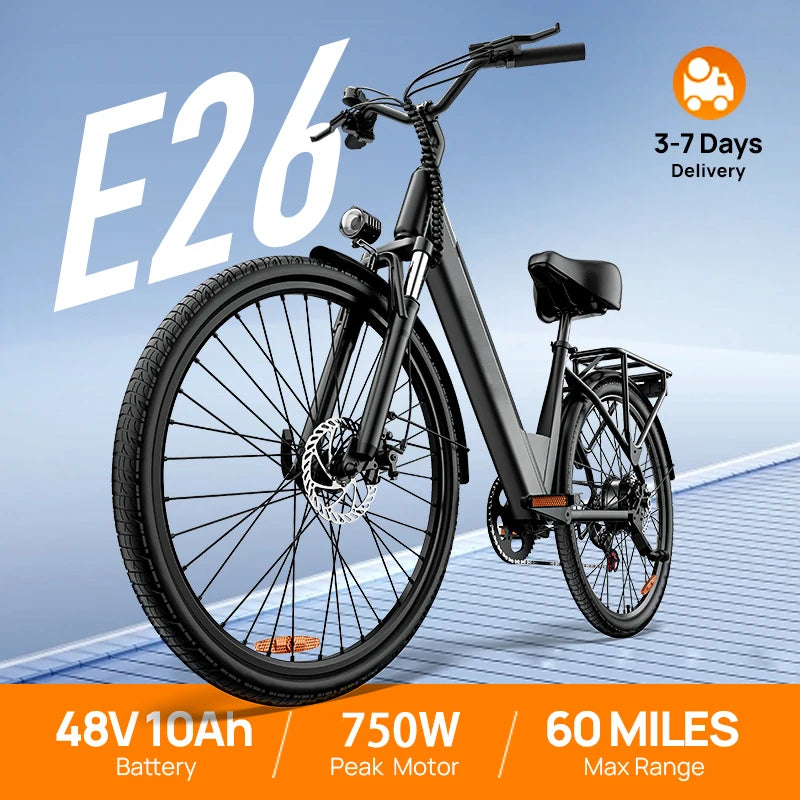 URLIFE 750W E Bike Commuter With Removable LCD Display