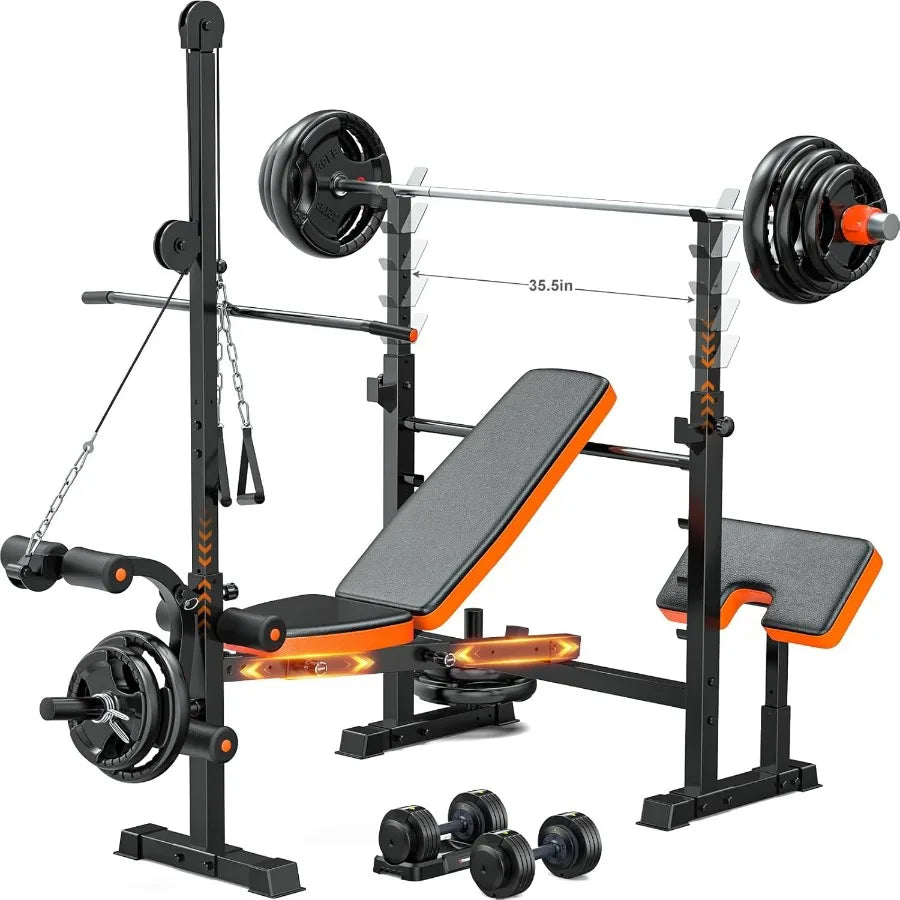 XMSJ Eight In One Adjustable Weight Bench For Home Gym
