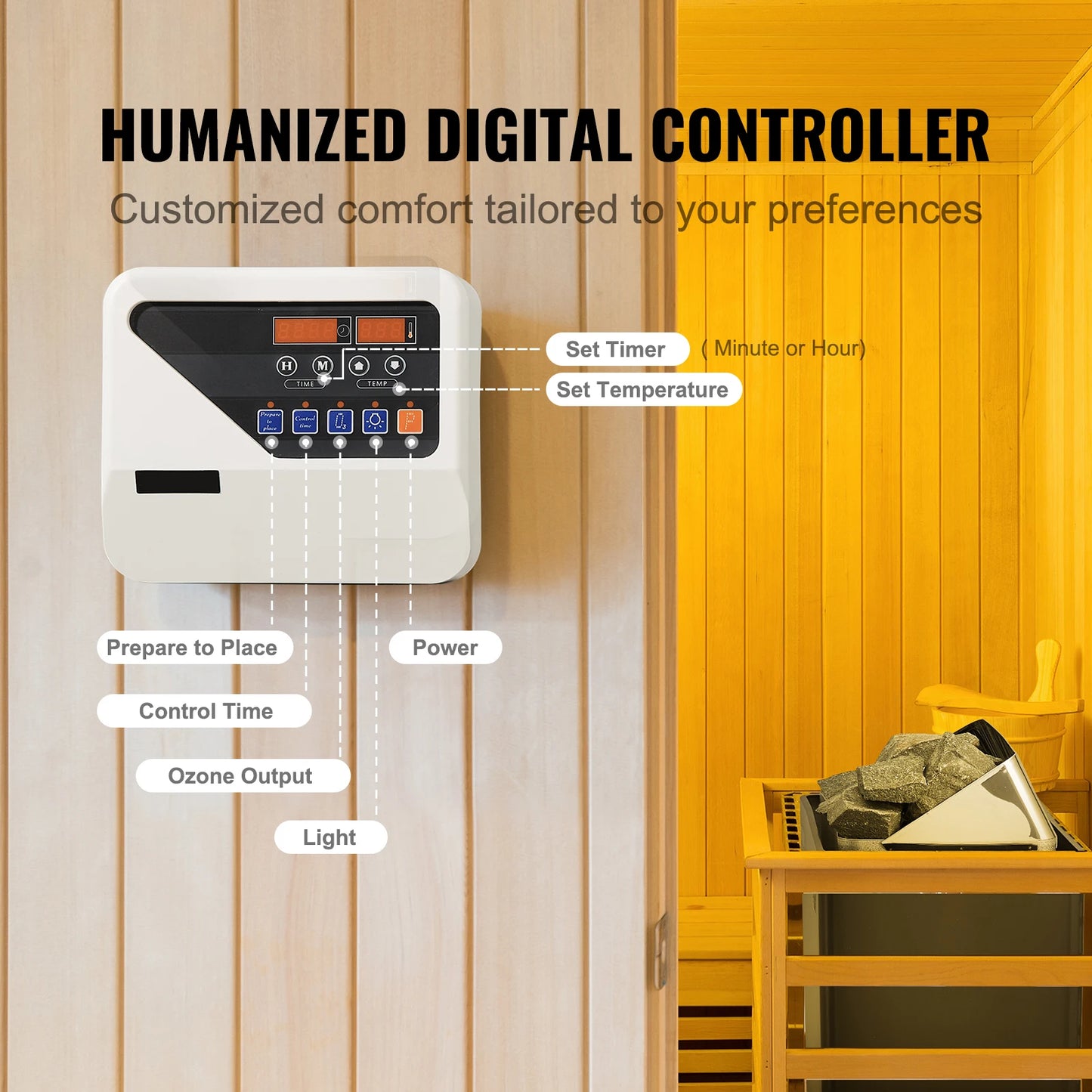 SucceBuy 9 Kilowatt 220V Digital Sauna Heater For Home Spa