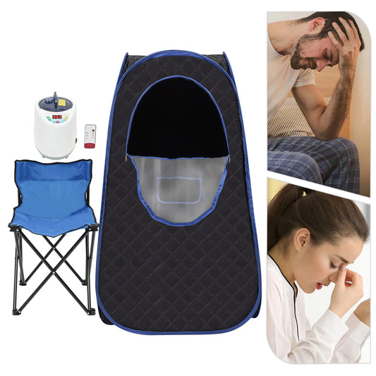 Foldable Sauna Tent, Full Body Steam Sauna, Lightweight Steam Saunas,  Indoor Steam Sauna Tent with Chair and Remote Control