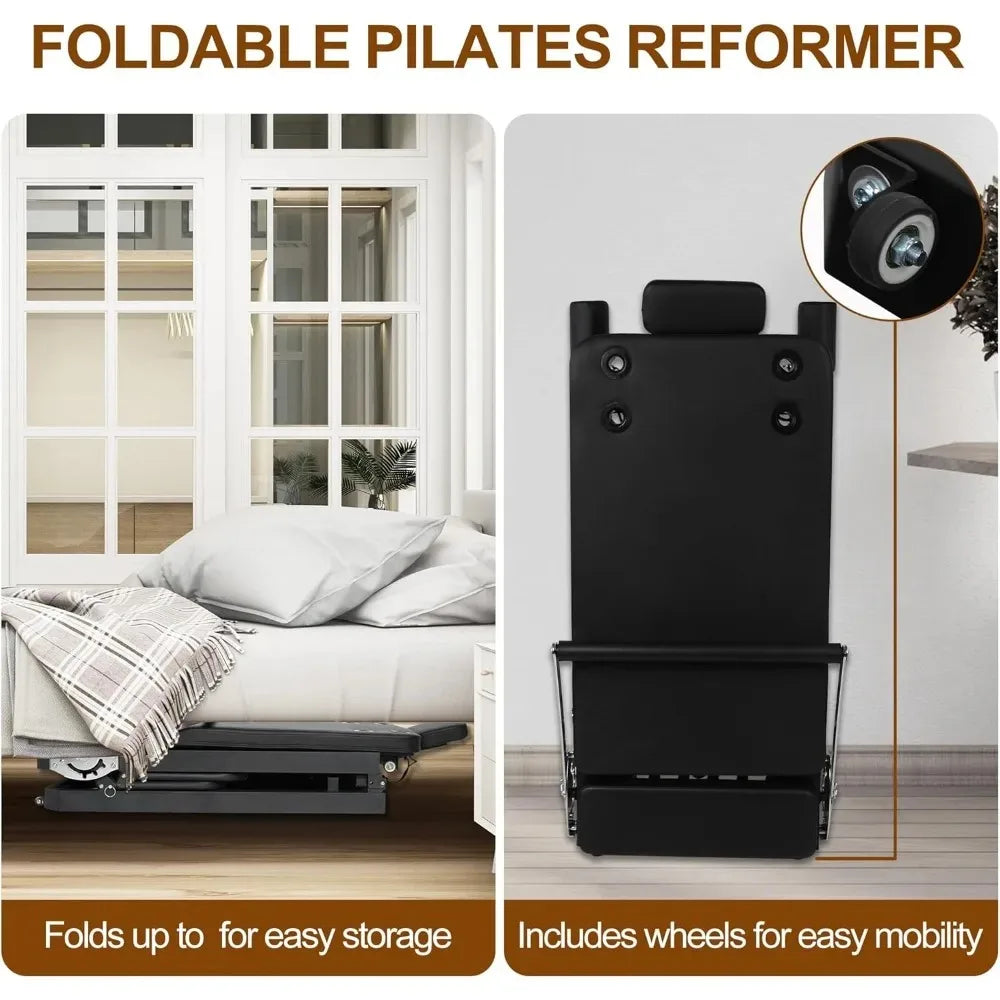 ZHUXIANG Foldable Pilates Reformer Ultra Home Workout Machine