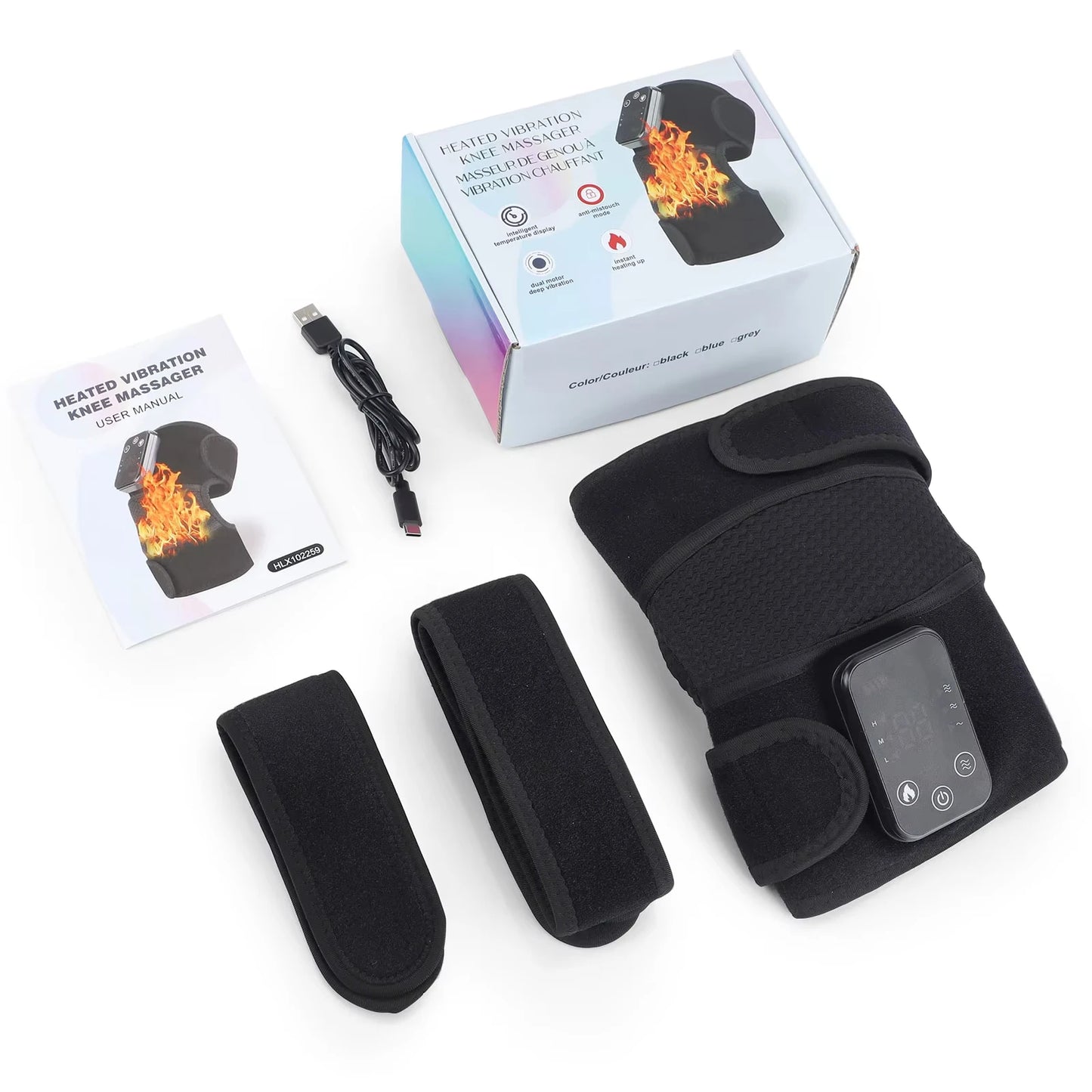 Moajaza Heated Knee Massager 3 in 1 Shoulder Elbow Brace