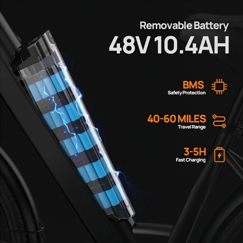 URLIFE 750W E Bike Commuter With Removable LCD Display