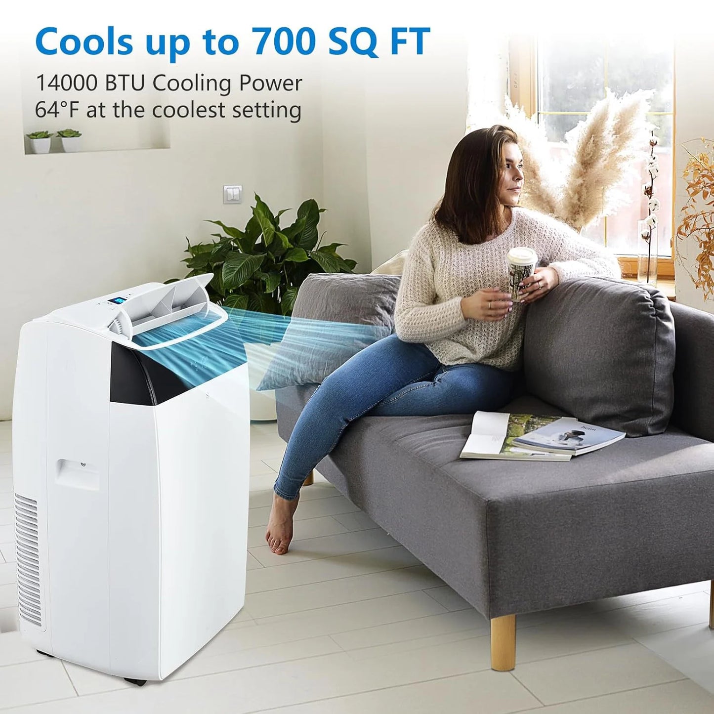 Adoolla 3-In-1 Portable AC With Dehumidifier And Remote