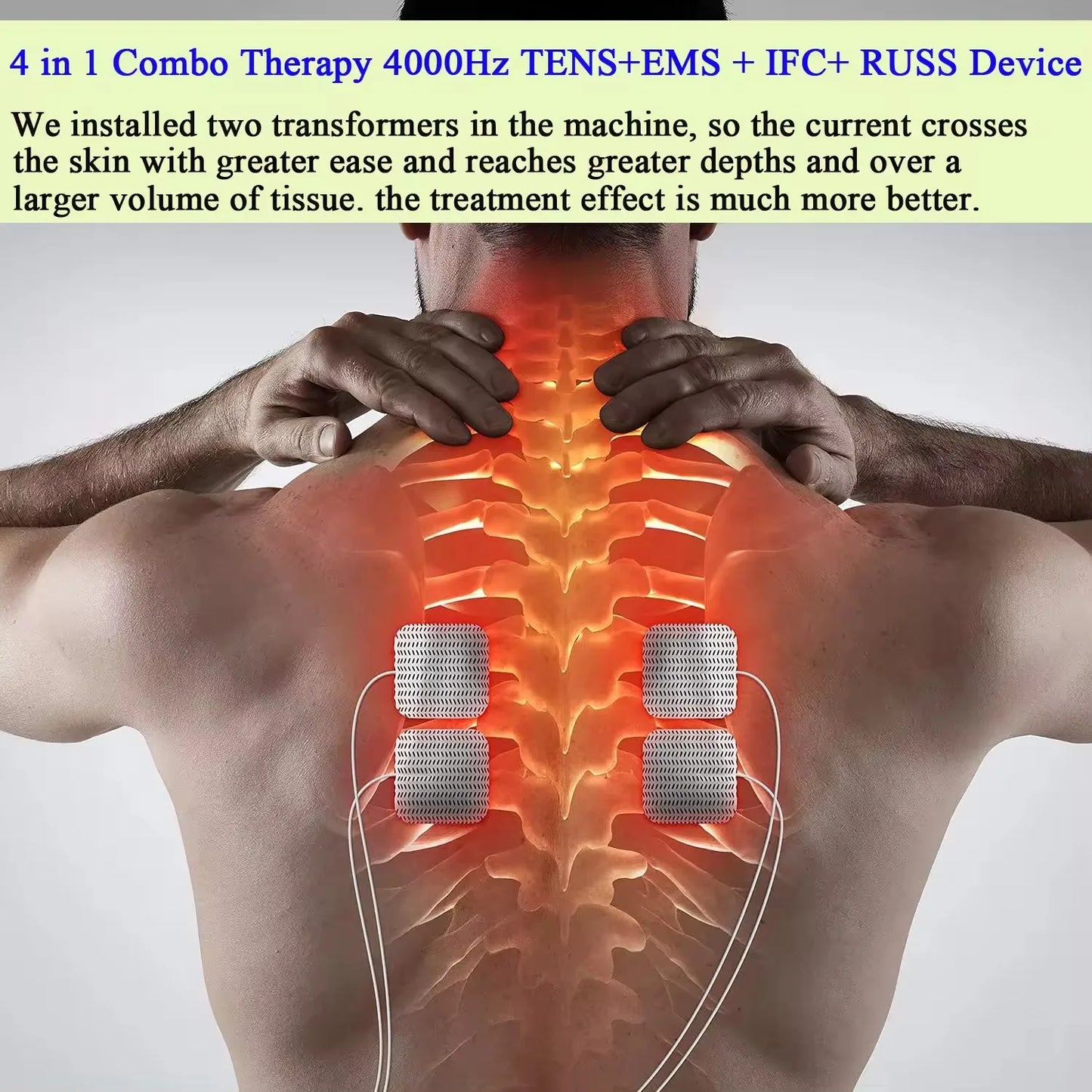Hmeily 4 In 1 Electric Muscle Stimulator EMS IFT TENS RUSS